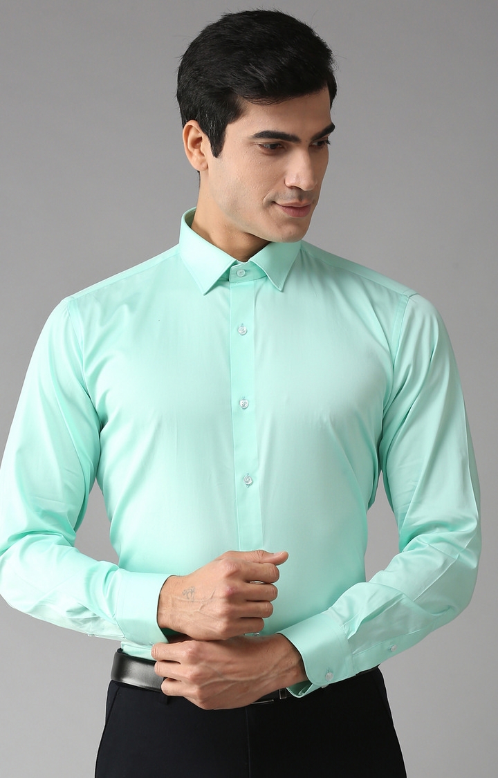 Eppe | Green Solid Formal Shirt 0