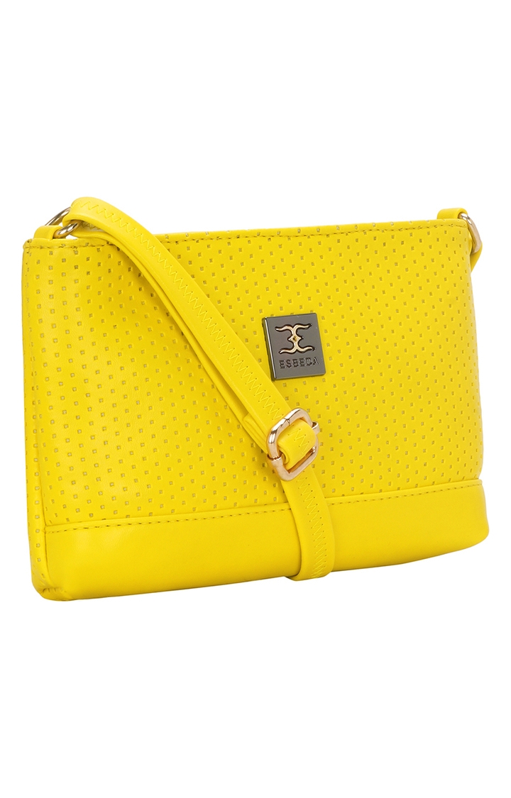 ESBEDA | Yellow Solid Sling Bags 1