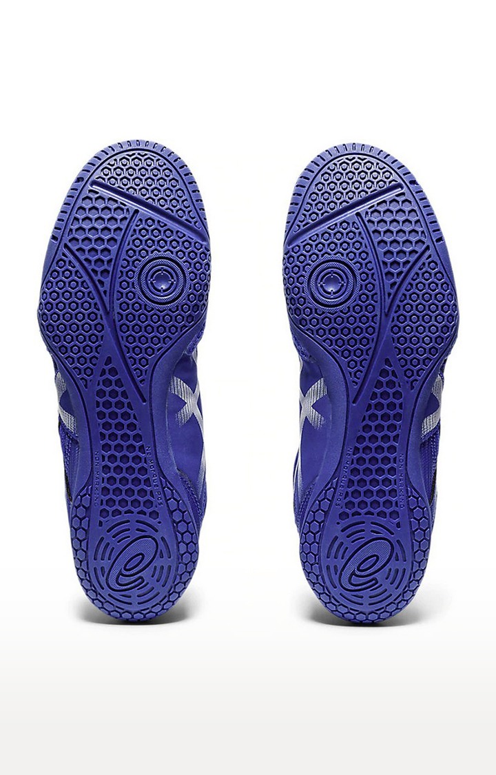 Men's Blue and White Synthetic Sneakers