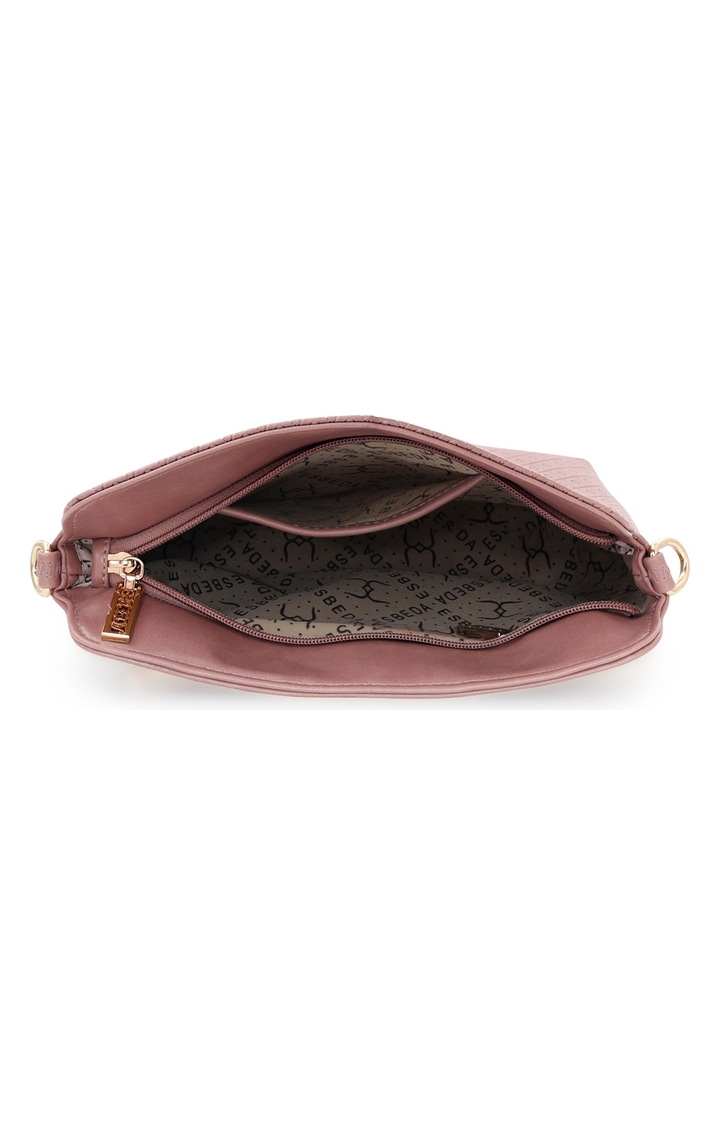 ESBEDA | Women's Pink PU Textured Sling Bags 3