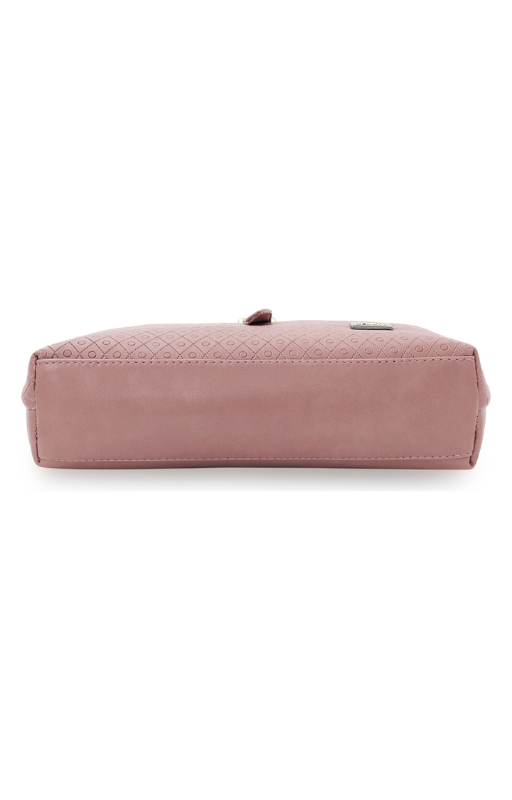ESBEDA | Women's Pink PU Textured Sling Bags 4