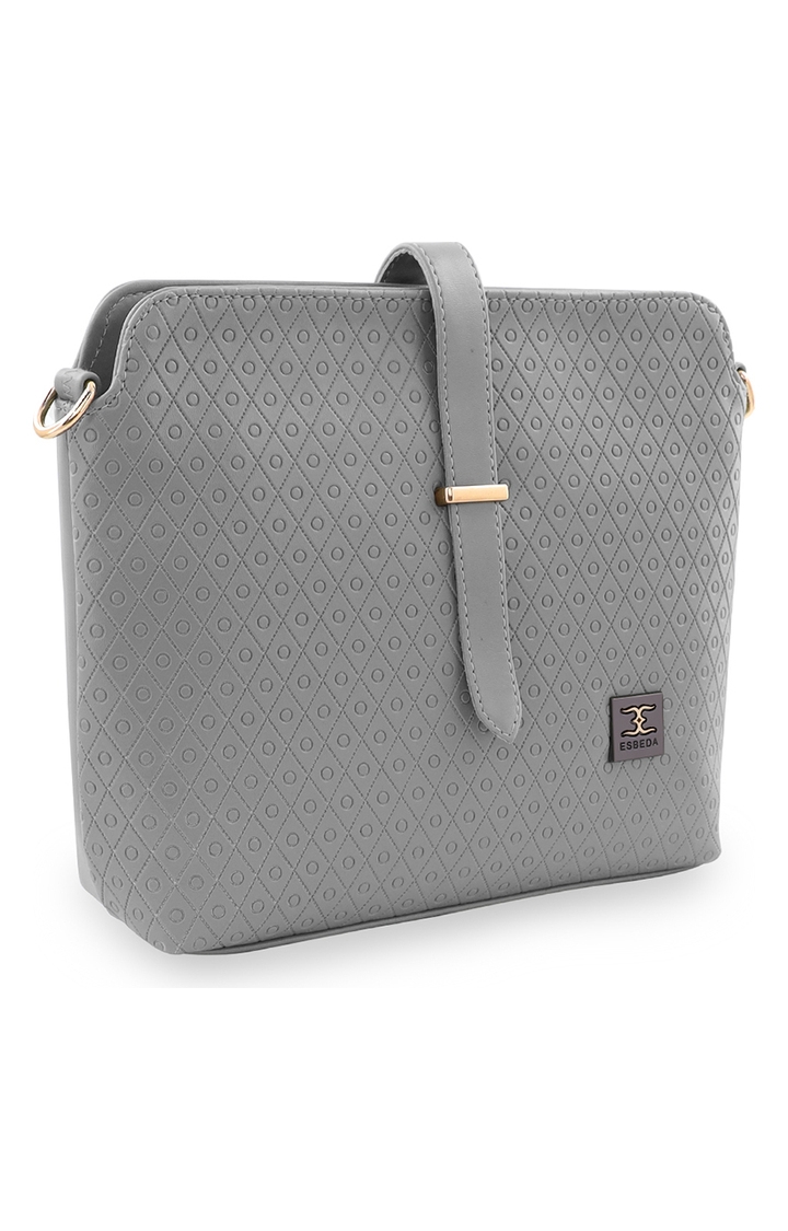 ESBEDA | Women's Grey PU Textured Sling Bags 1