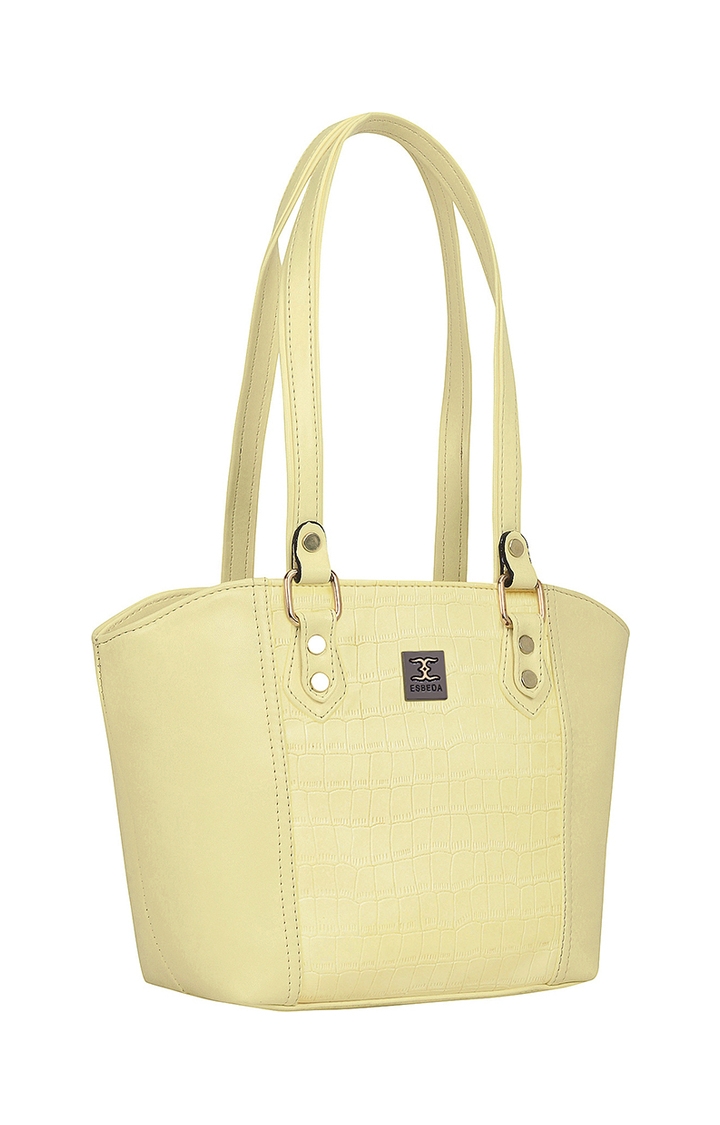 ESBEDA | Light Yellow Solid Handbags 4