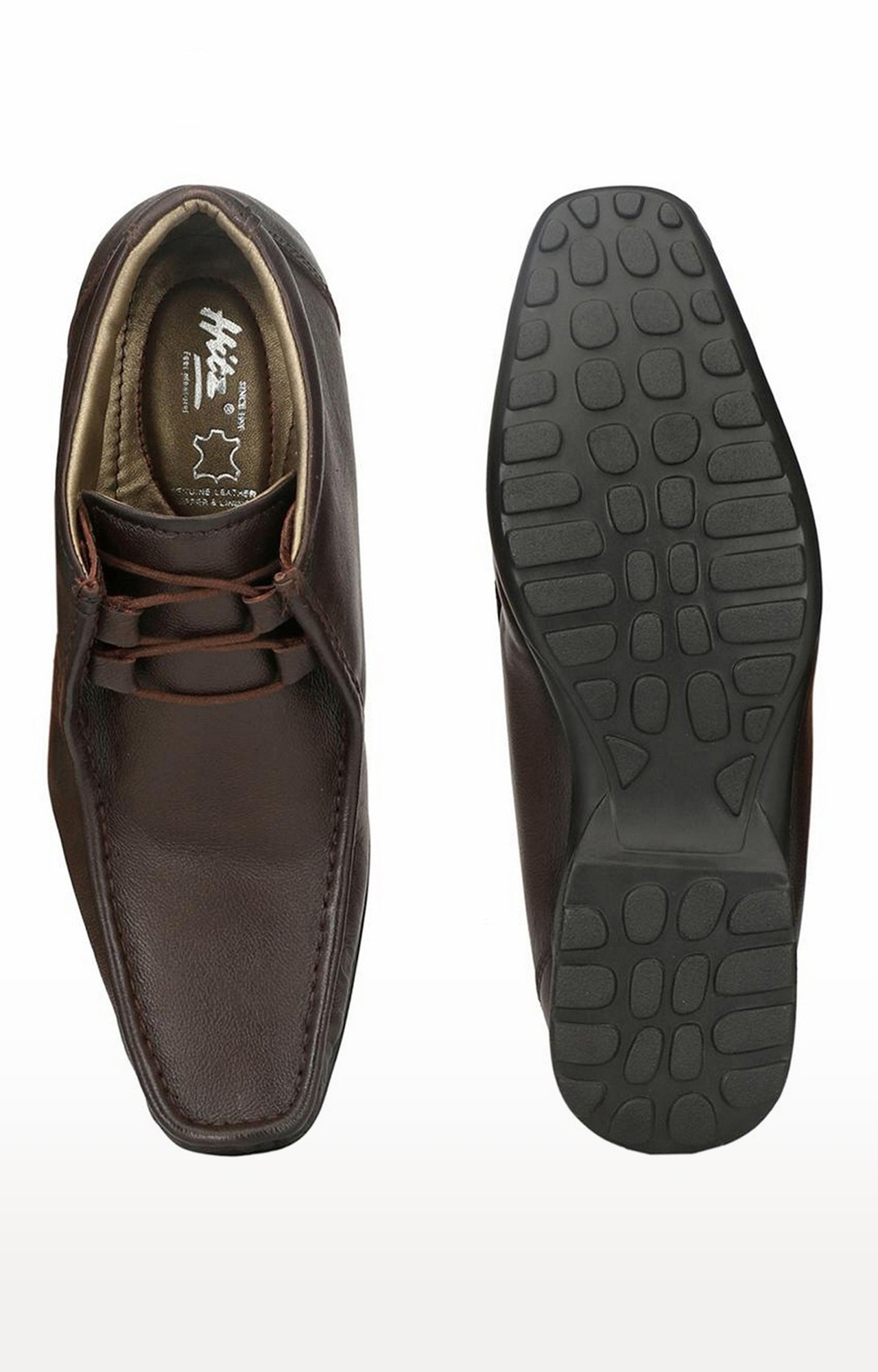Hitz | Hitz Brown Genuine Leather Derby Formal Boots for Men 2