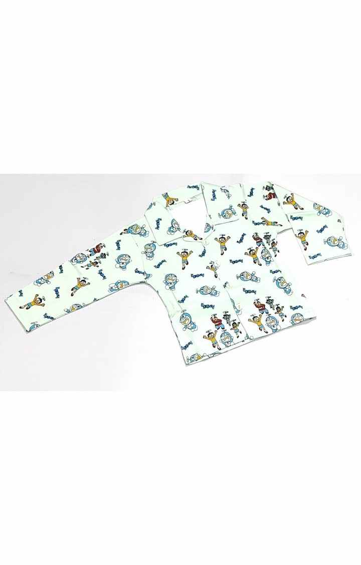 Green Stylish Doraemon Printed Top and Pyjama Set