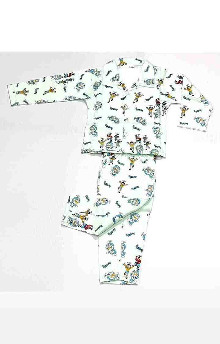 Green Stylish Doraemon Printed Top and Pyjama Set