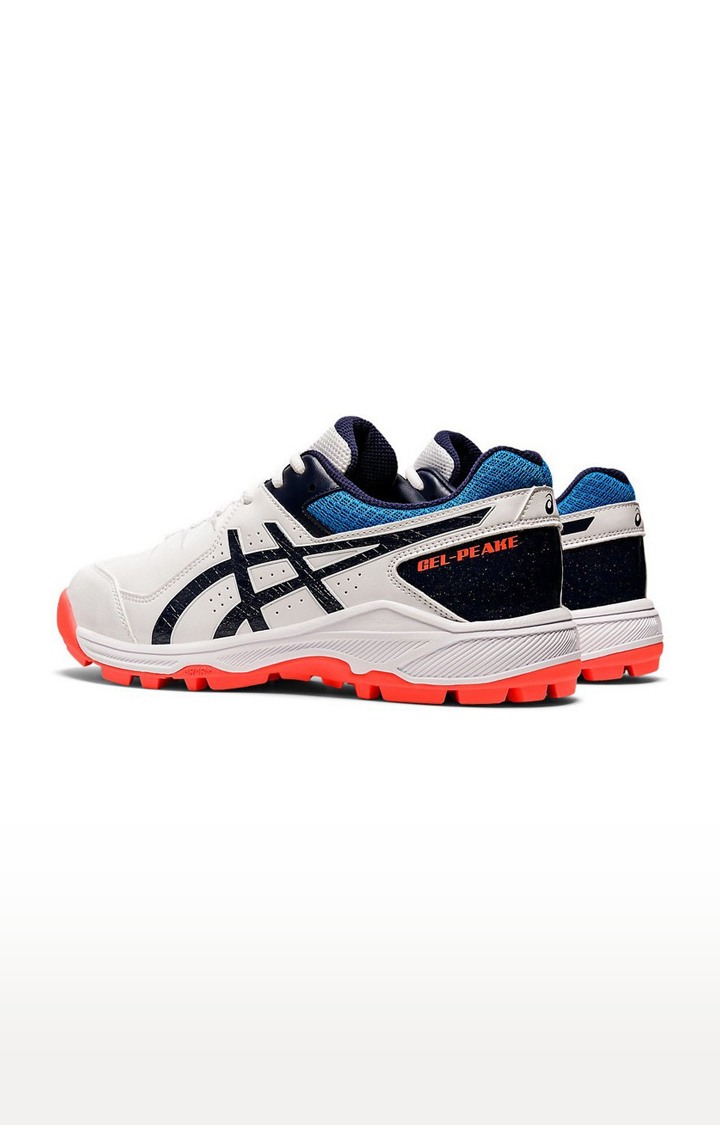 Men's White and Black Synthetic Running Shoes