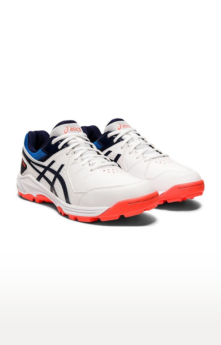 Men's White and Black Synthetic Running Shoes