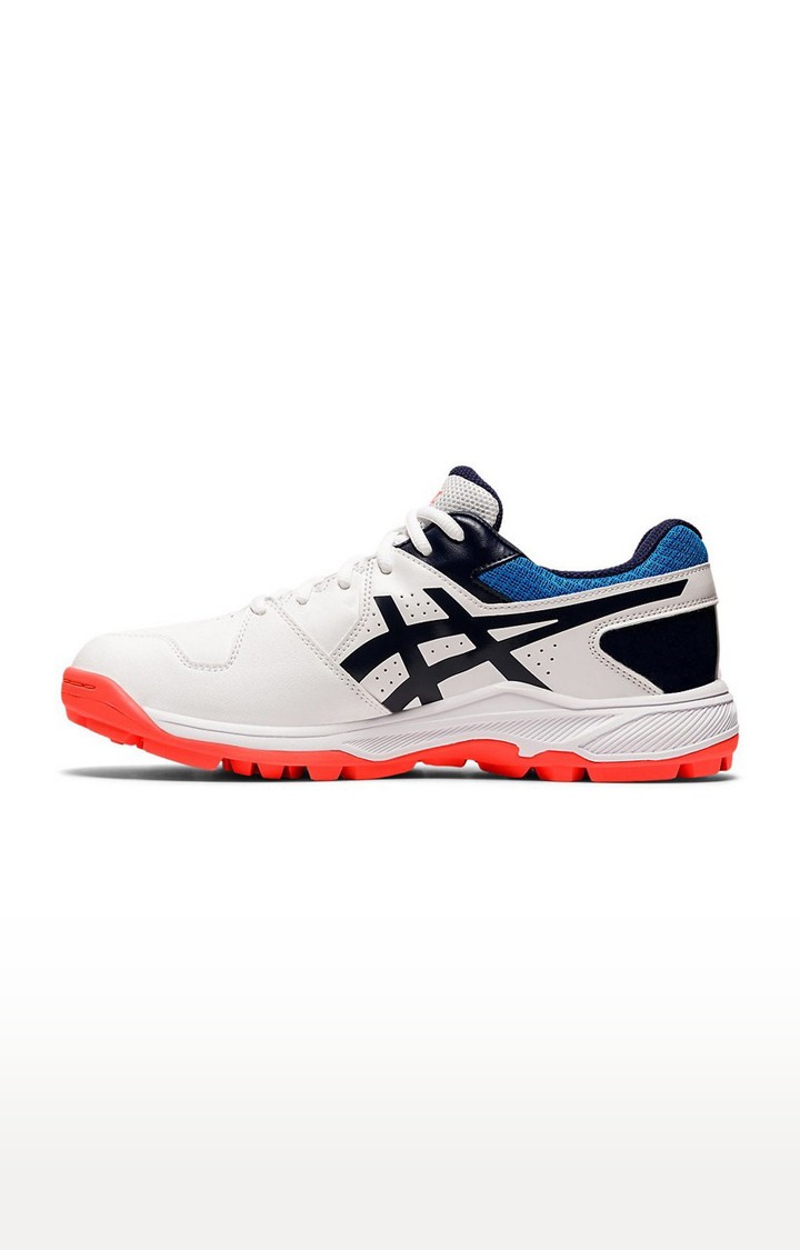Men's White and Black Synthetic Running Shoes
