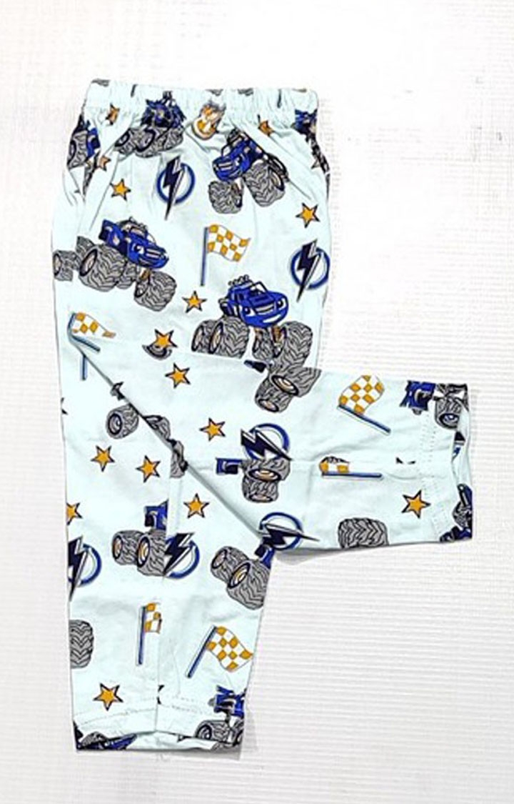 AAAKAR | Stylish Boy's Blue Graphic Printed Shirt And Pyjama Set 3