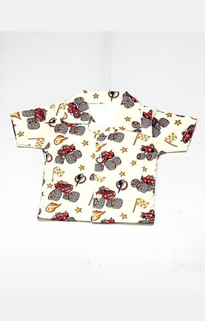 AAAKAR | Stylish Boy's Yellow Graphic Printed Shirt And Pyjama Set 2