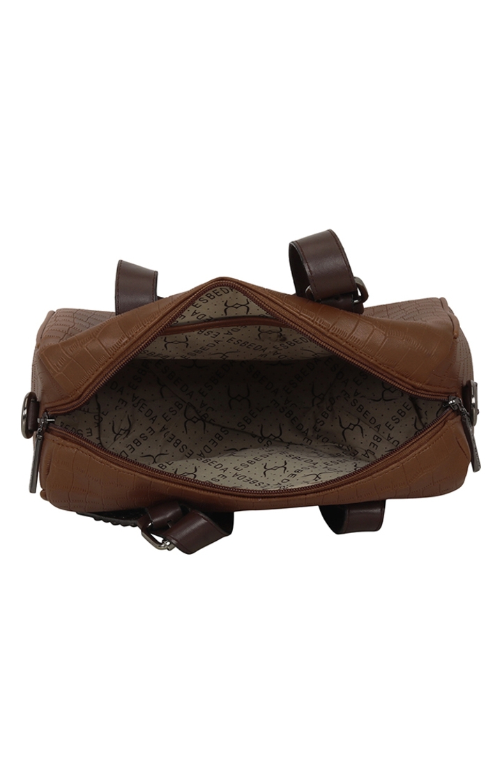 ESBEDA | Women's Brown PU Solid Handbags 5