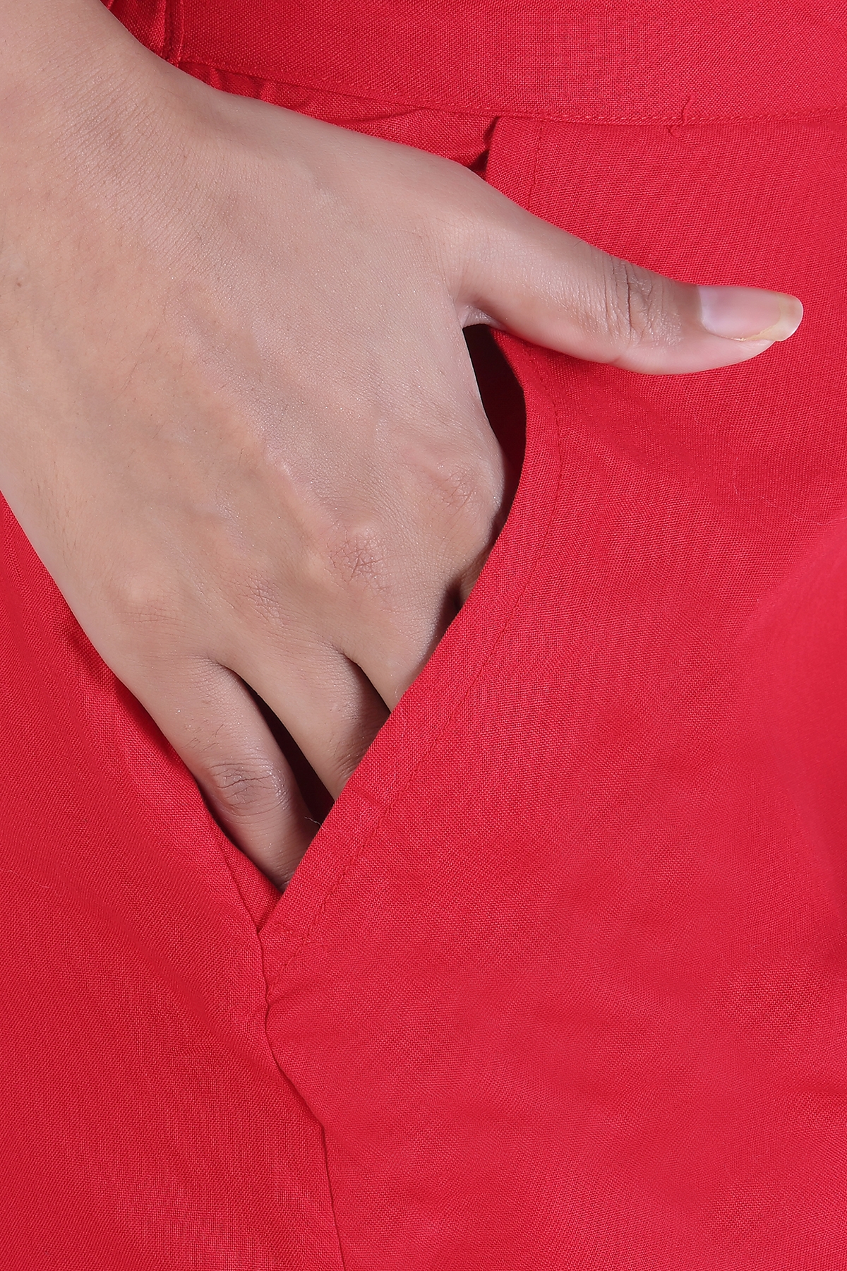 Black Lady | Red SolId Trousers 4