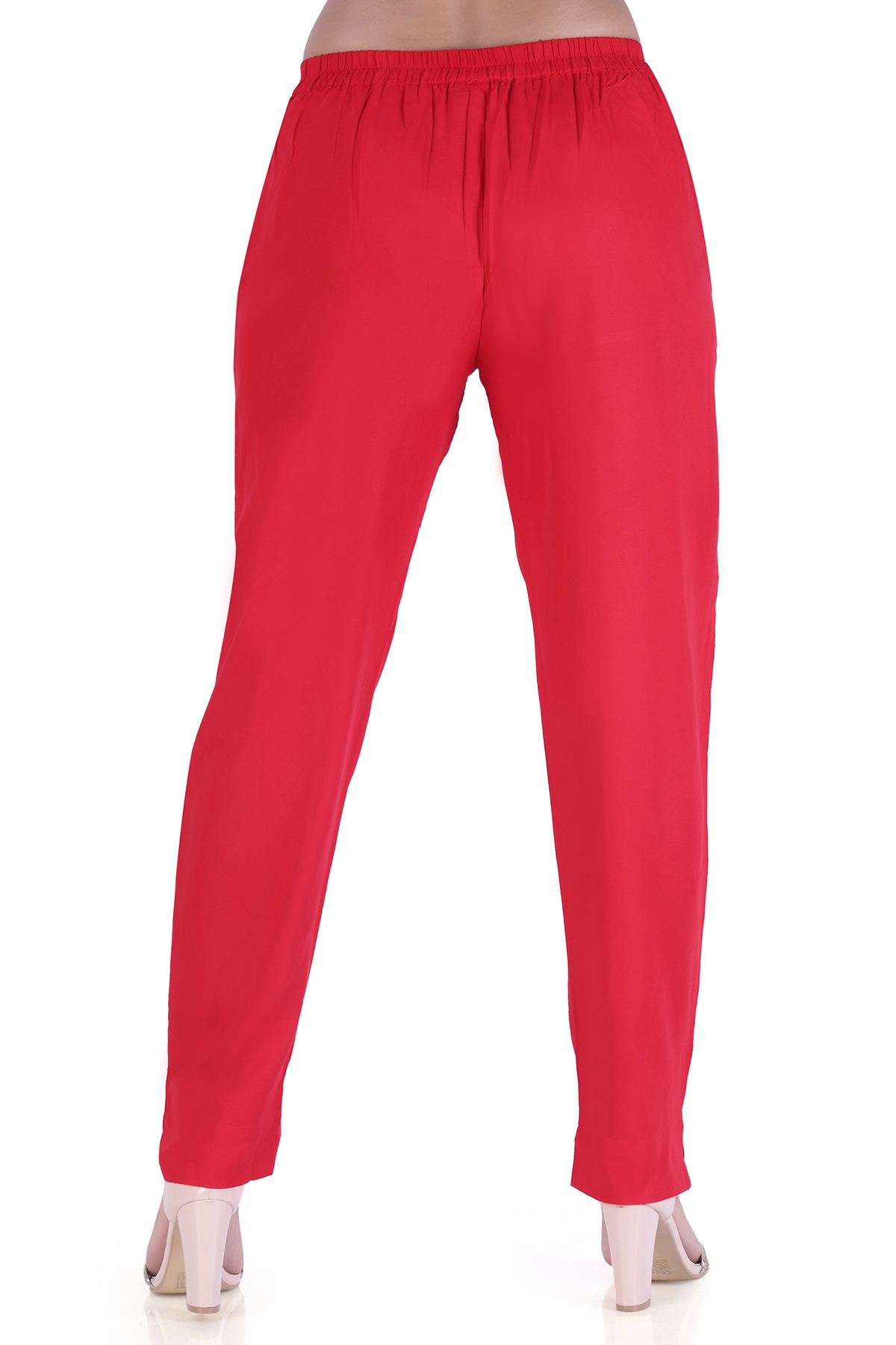 Black Lady | Red SolId Trousers 1