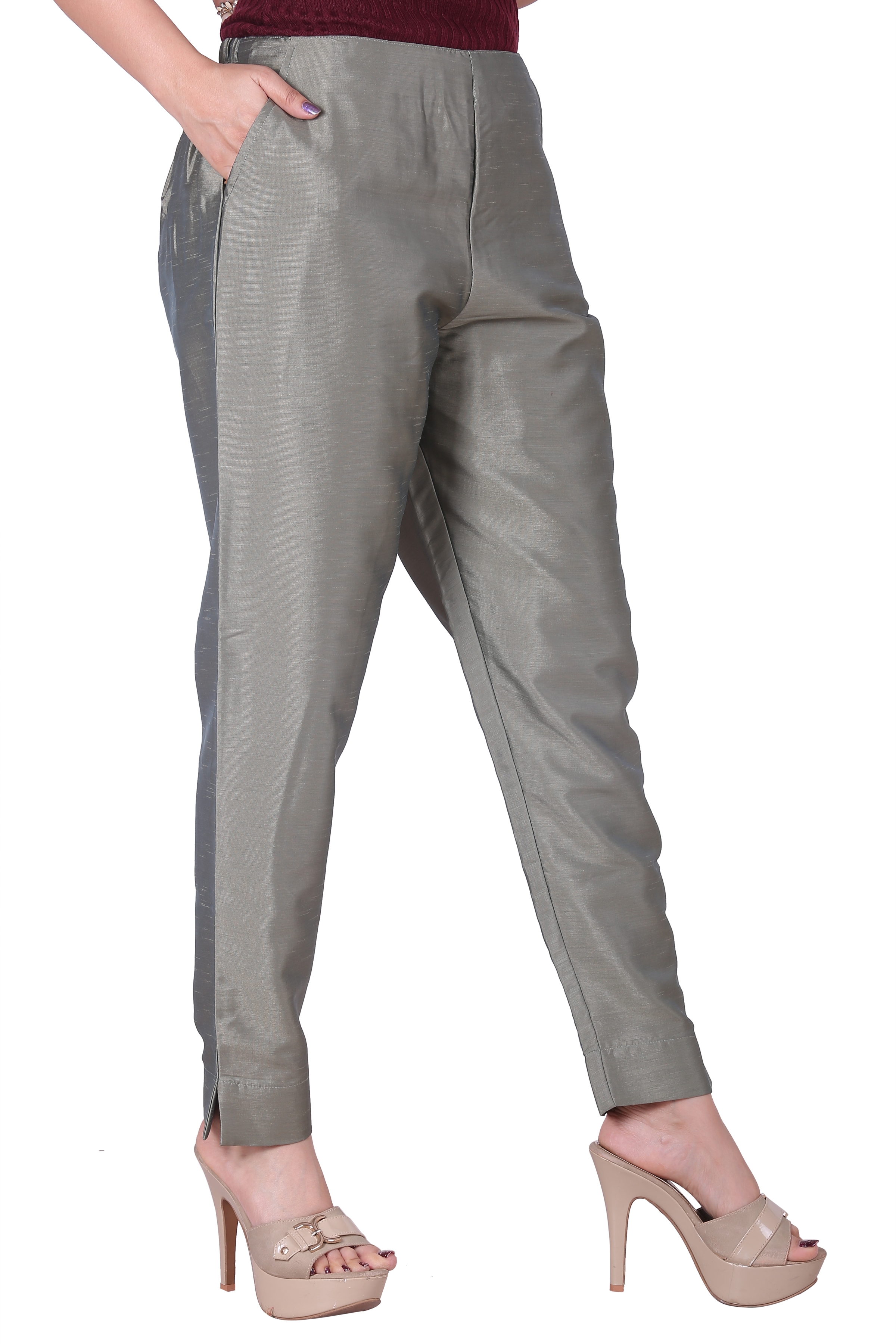 Black Lady | Grey Solid Trouser 2