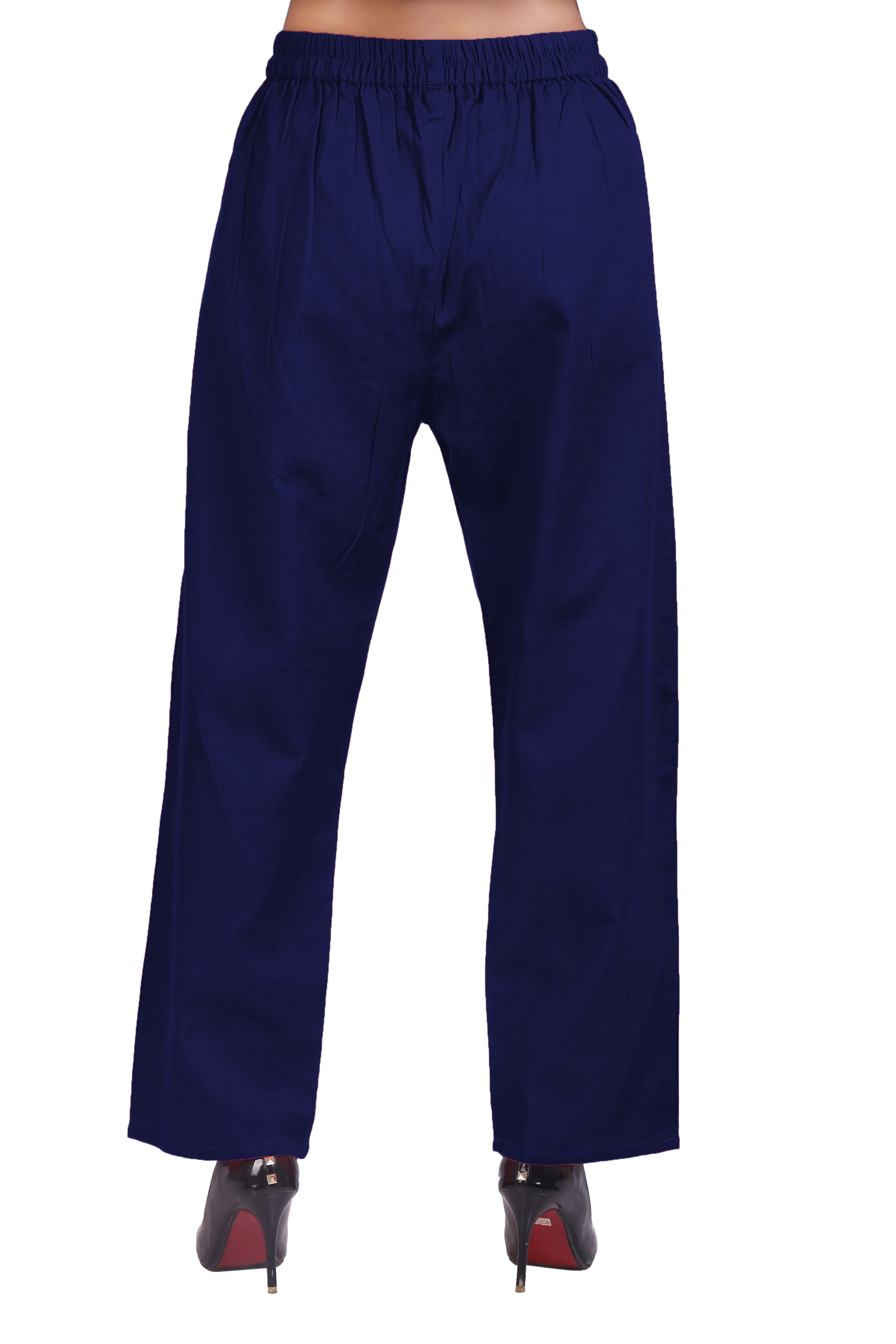 Black Lady | Blue Solid Trousers 1