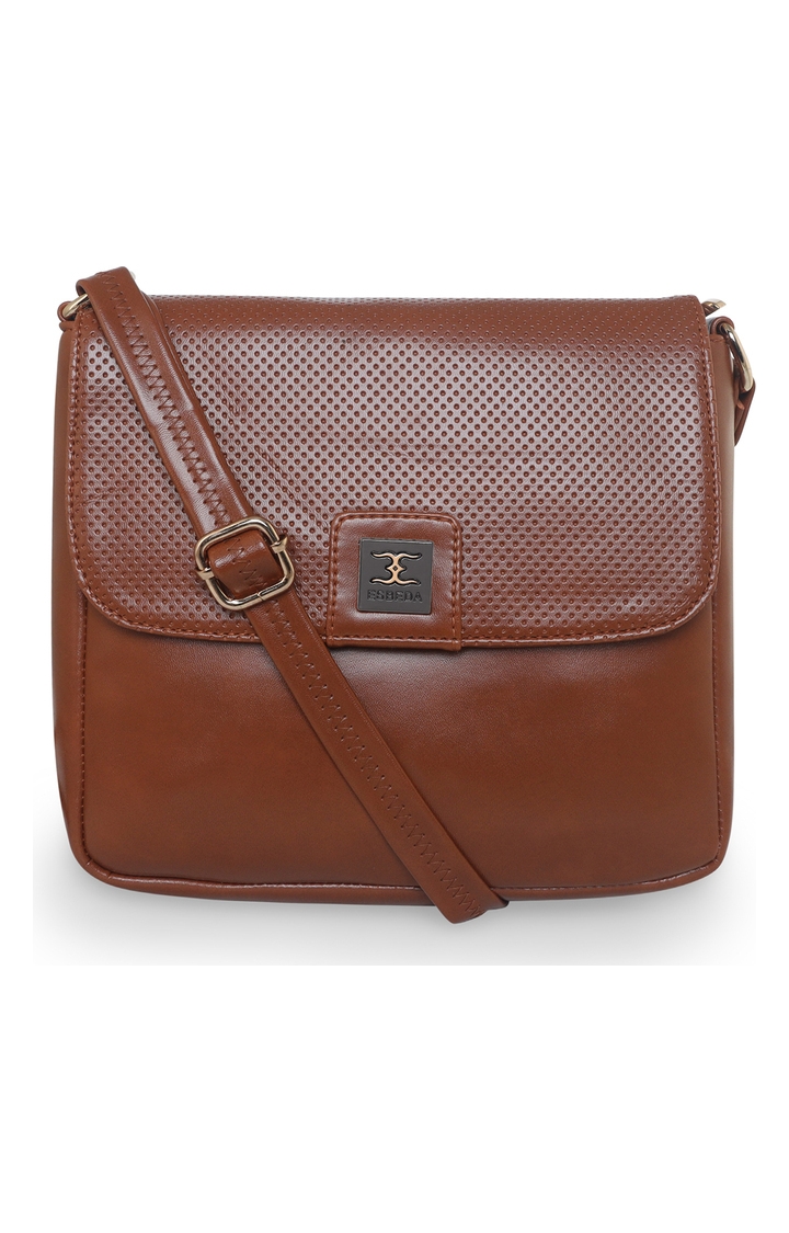 ESBEDA | Women's Brown PU Solid Sling Bags 0