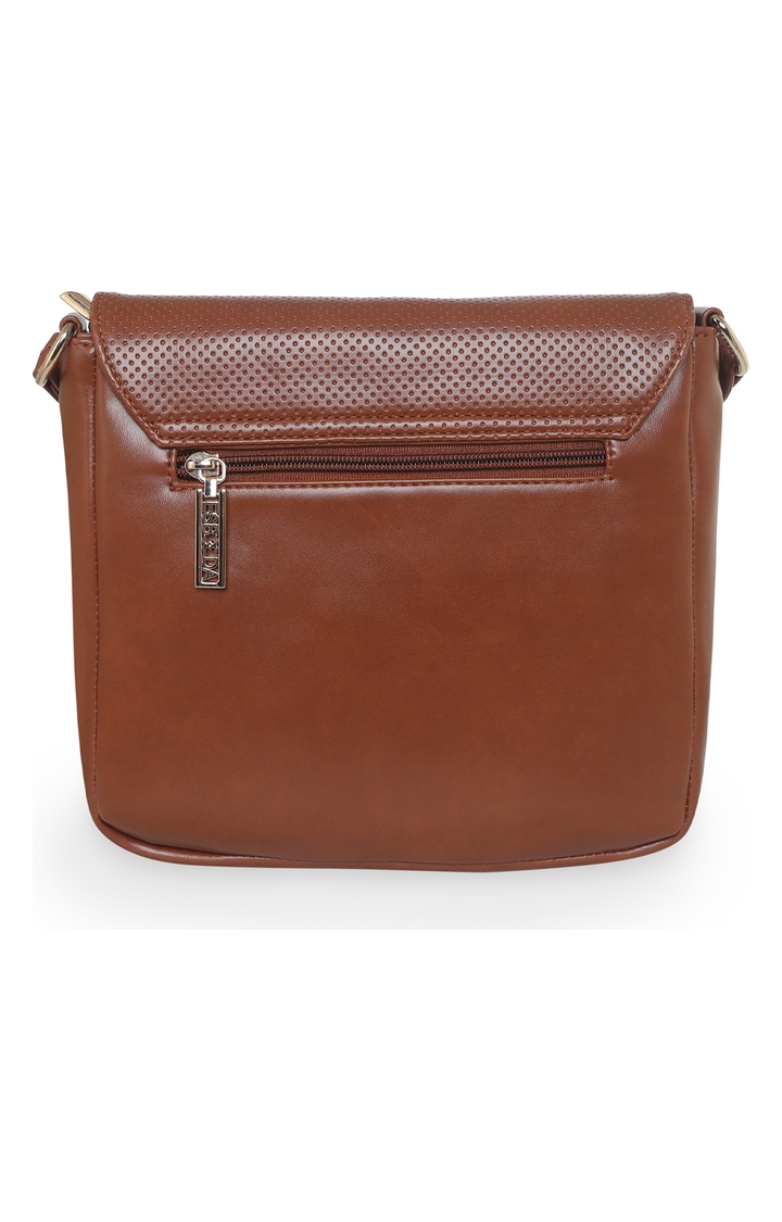 ESBEDA | Women's Brown PU Solid Sling Bags 2