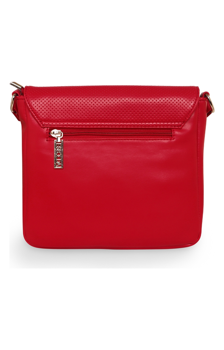 ESBEDA | Women's Red PU Solid Sling Bags 2