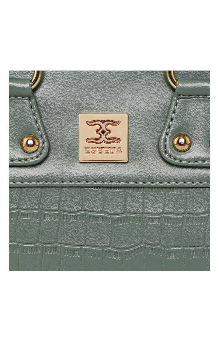 ESBEDA | Women's Green PU Solid Handbags 6