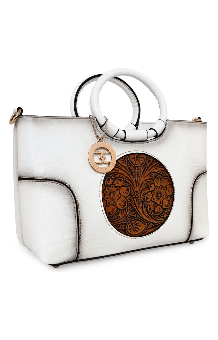 White Solid Handbags