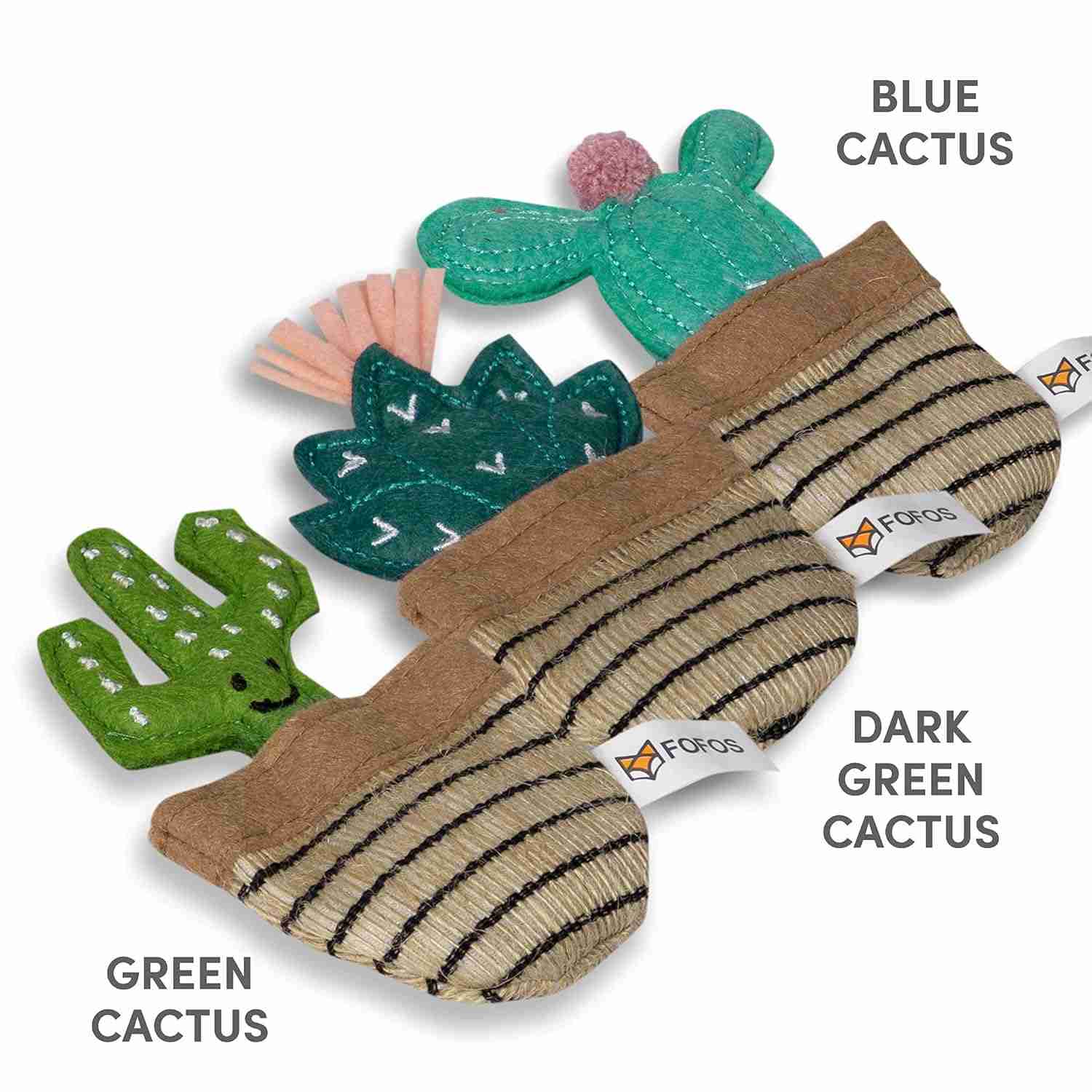 Barkbutler Fofos Cat Toys Dark Green Cactus for Cats