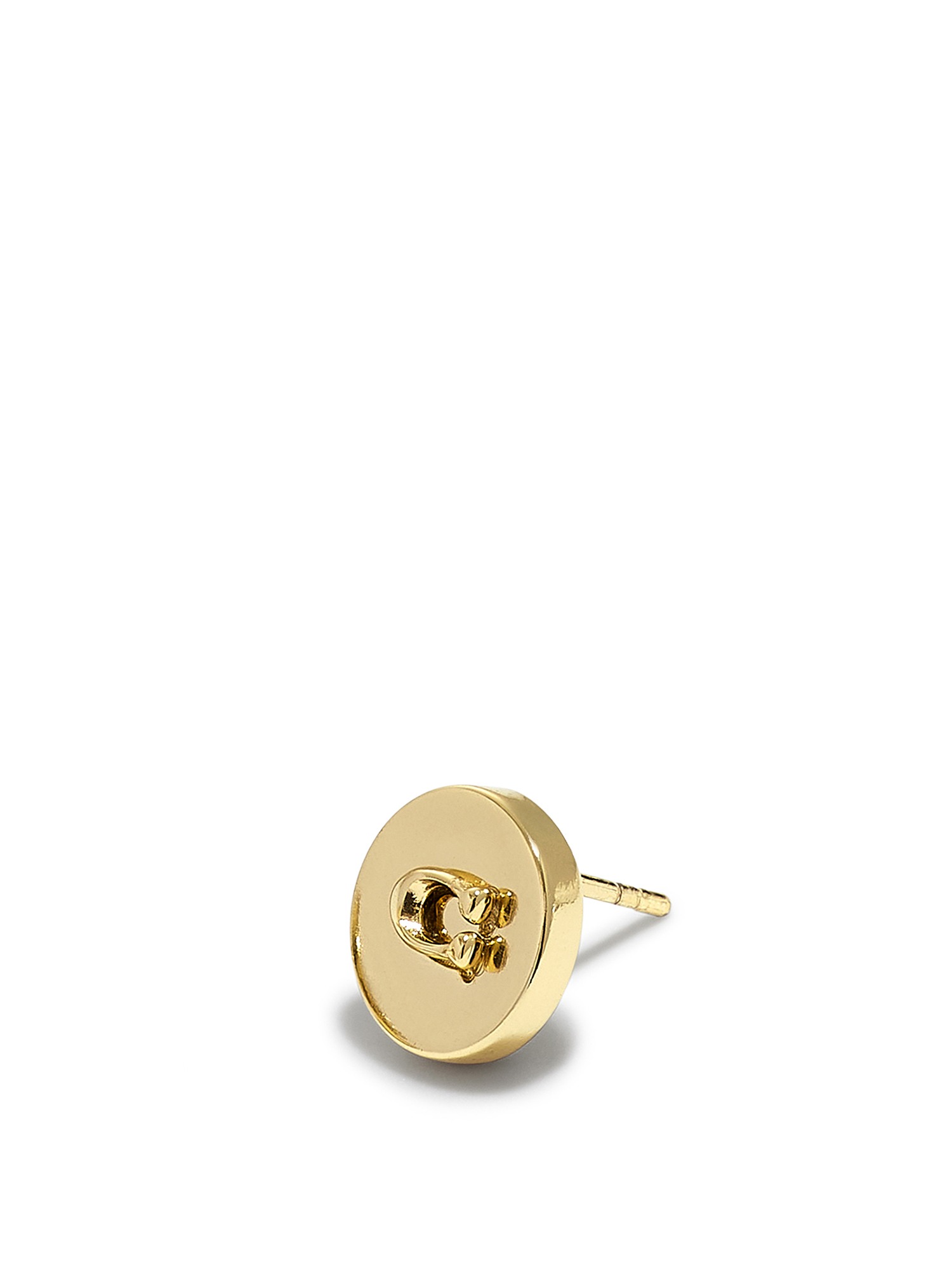 Signature C Disc Stud Earrings
