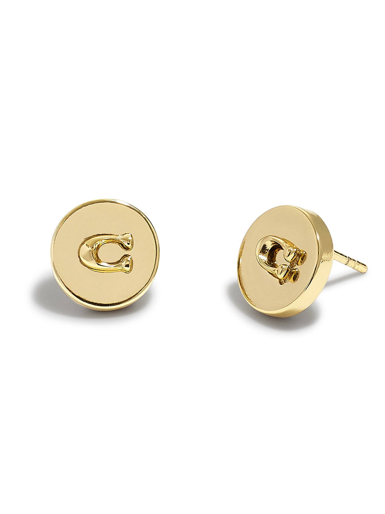 Signature C Disc Stud Earrings