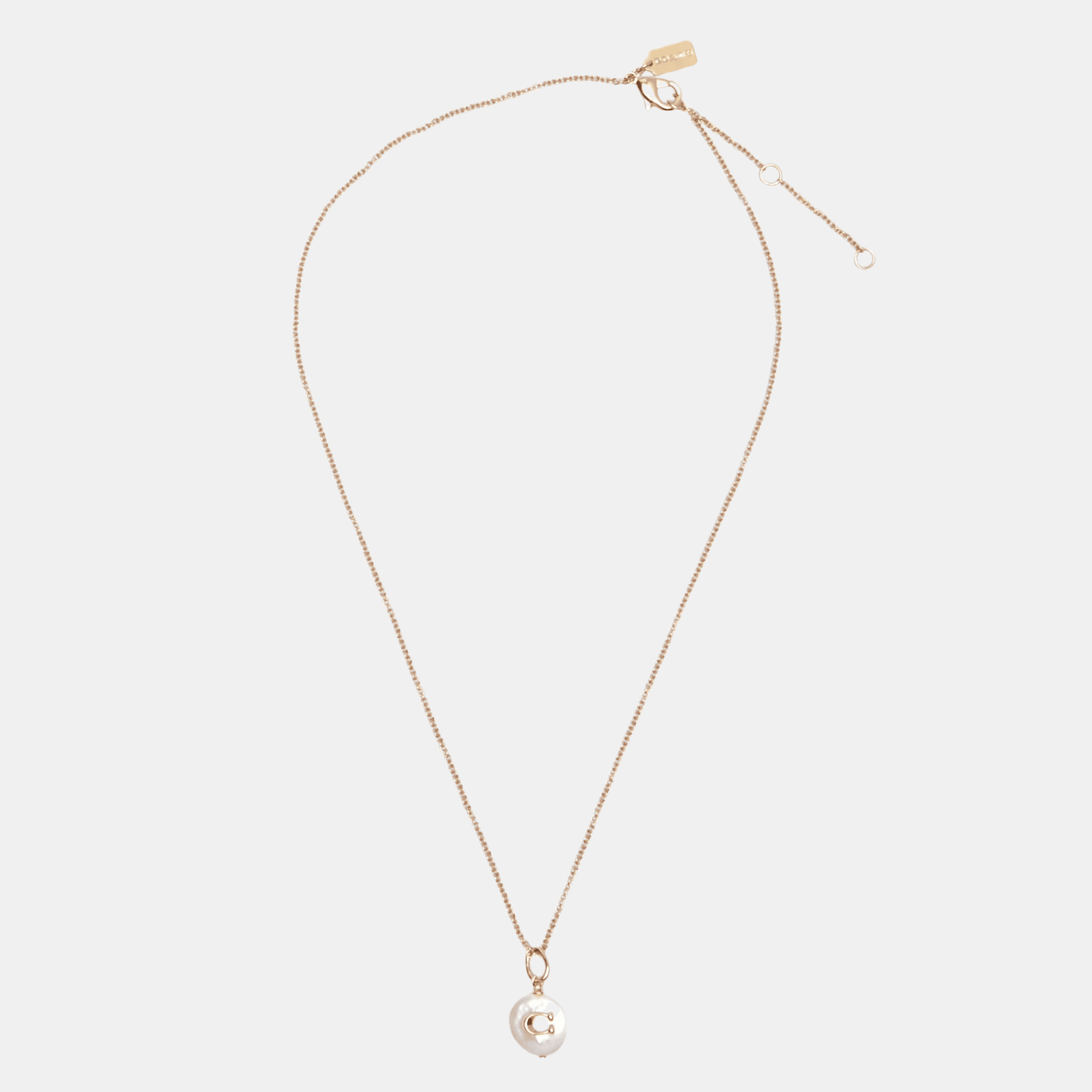 Signature Coin Pearl Pendant Necklace