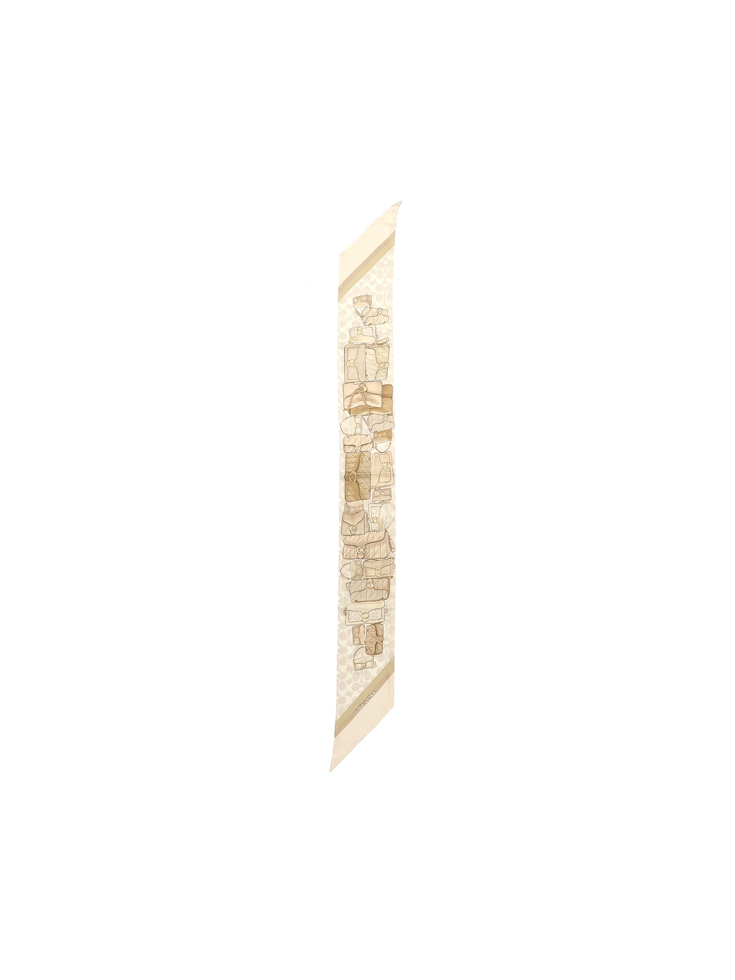 Stacked Tabby Bags Print Silk Skinny Scarf