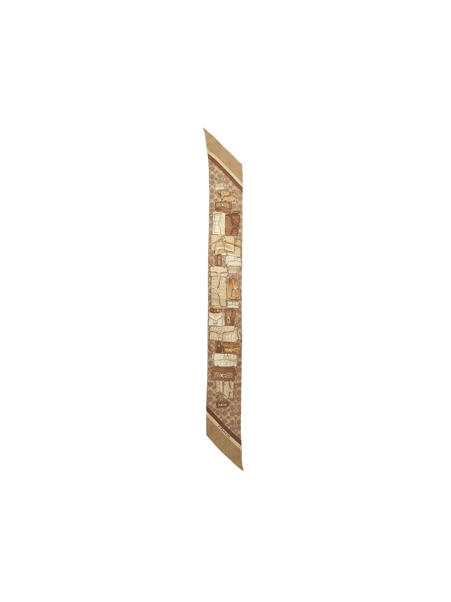 Stacked Tabby Bags Print Silk Skinny Scarf