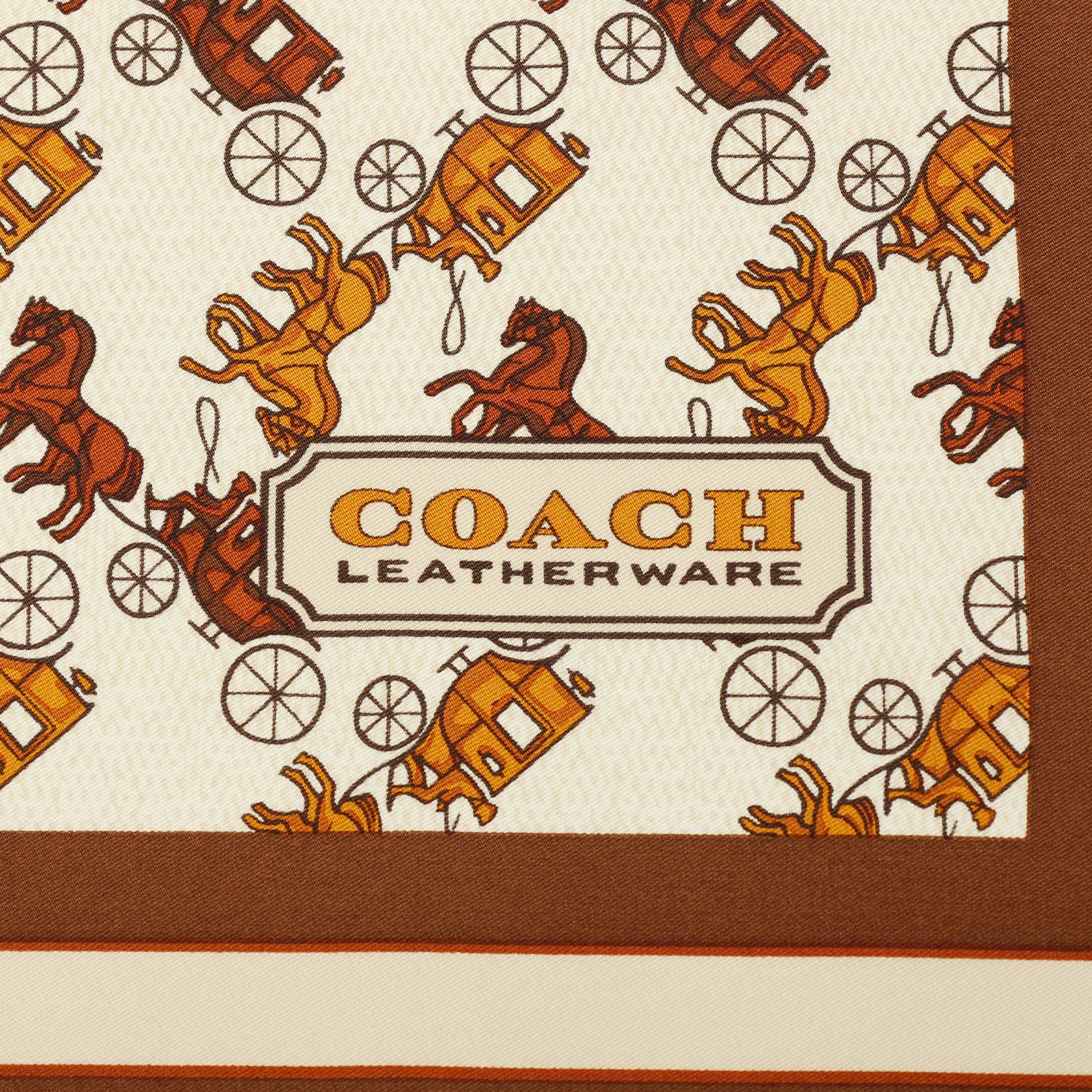 Horse & Carriage Printed Silk Square