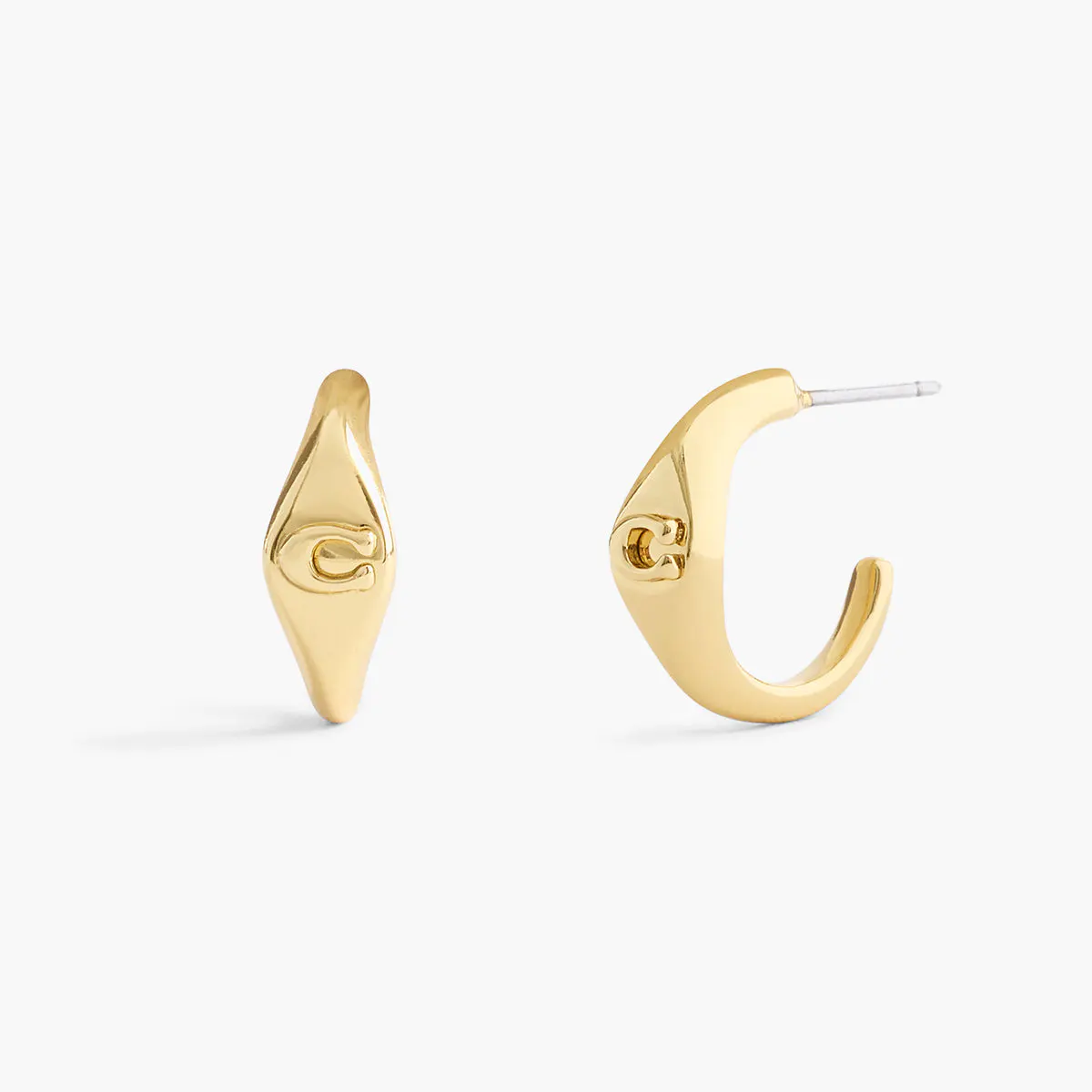 Signature Signet Huggie Earrings
