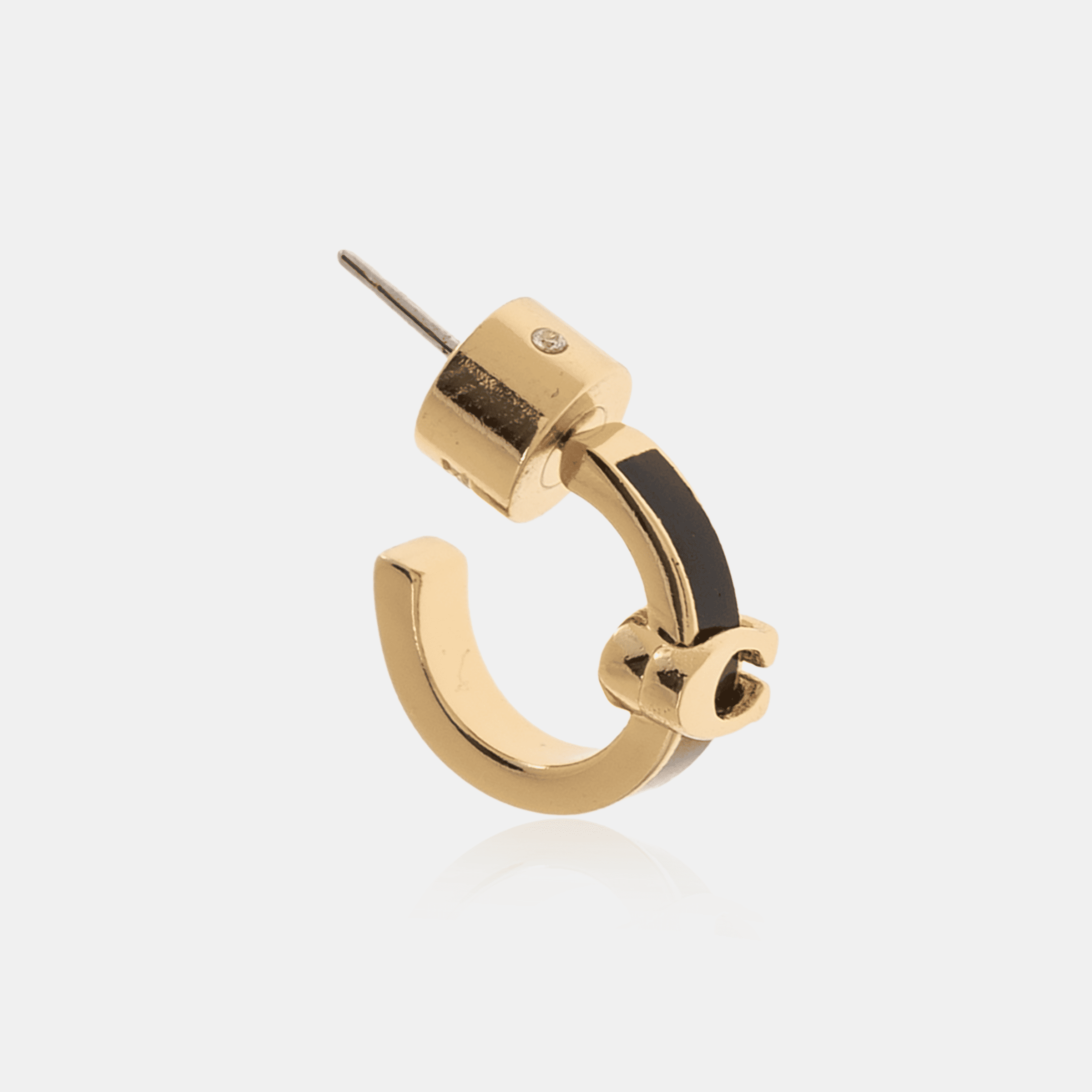 Signature C Enamel Huggie Earrings