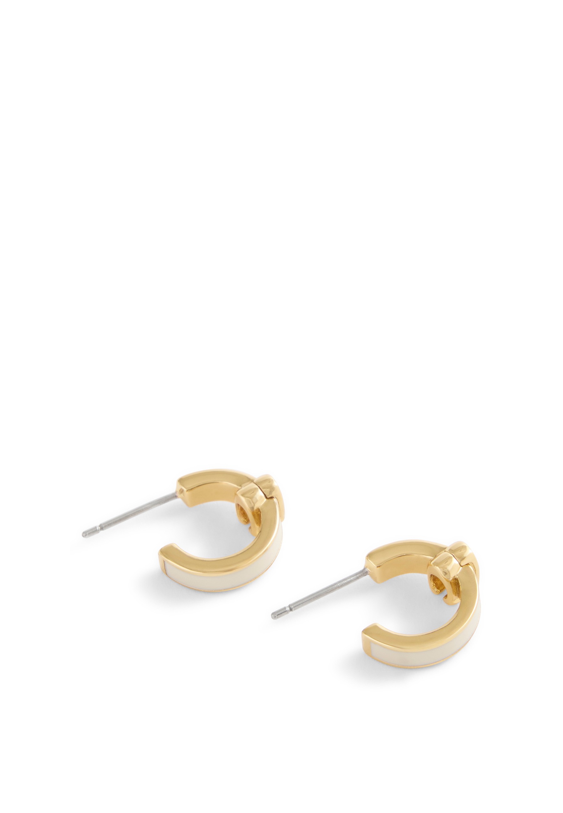 Signature C Enamel Huggie Earrings