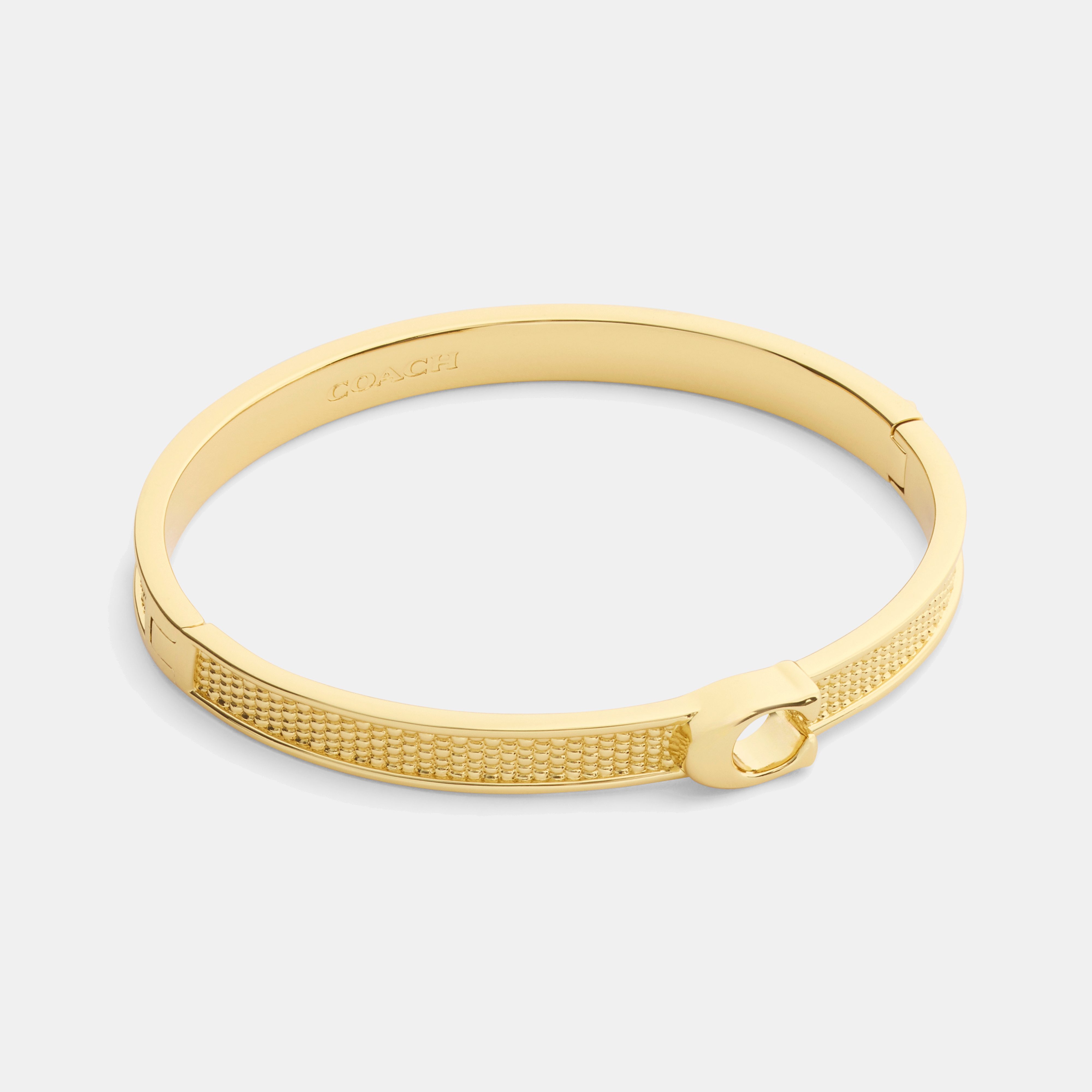 Textured C Hinged Bangle