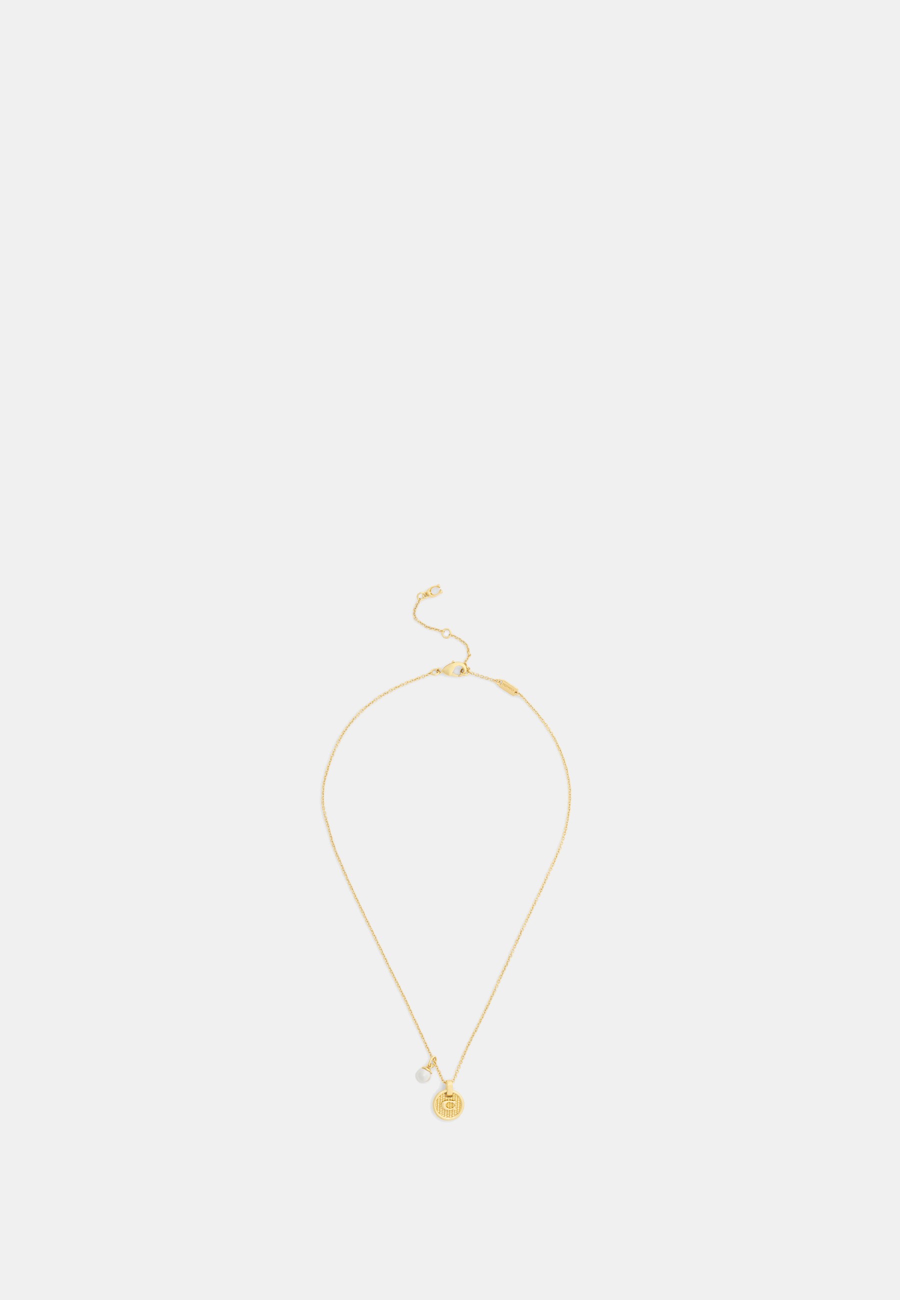 Textured C Pearl Pendant Necklace