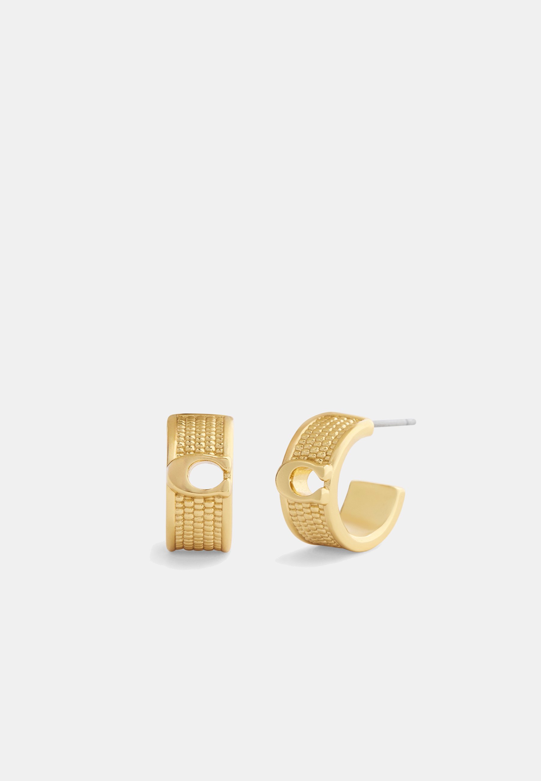 Textured C Huggie Earring
