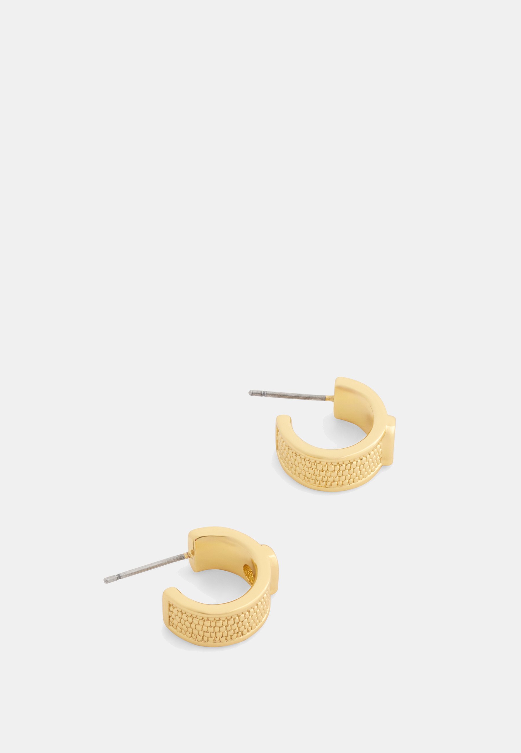 Textured C Huggie Earring