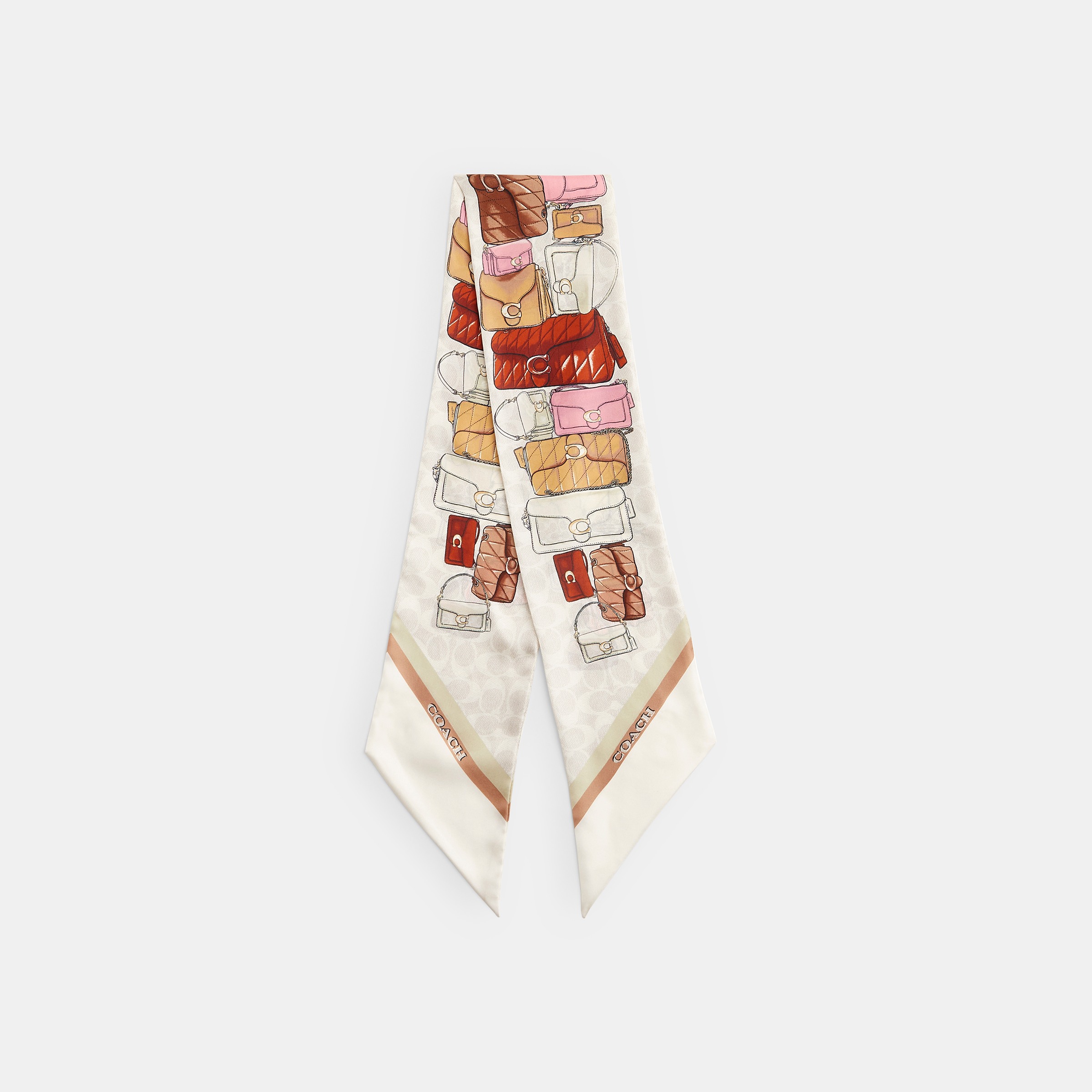 Stacked Tabby Printed Wide Silk Skinny