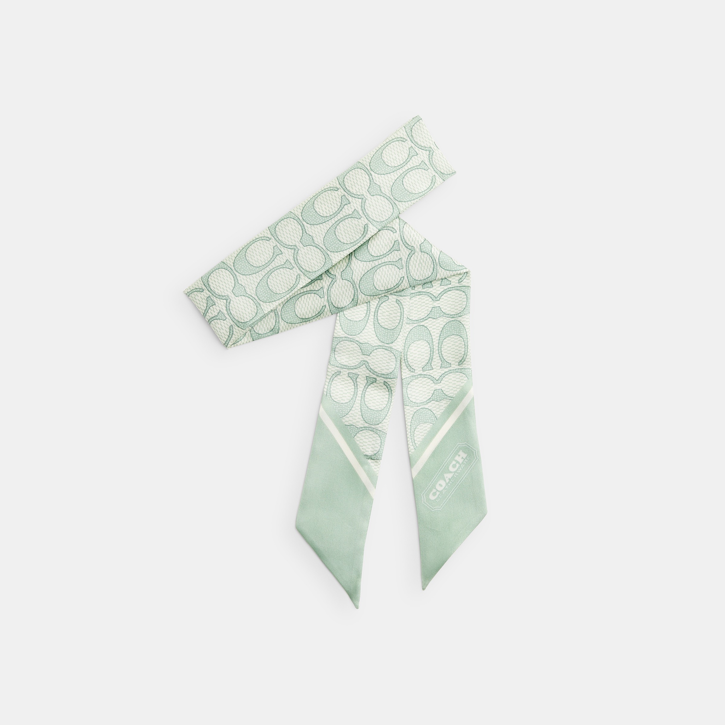 Vintage Signature Print Silk Skinny Scarf