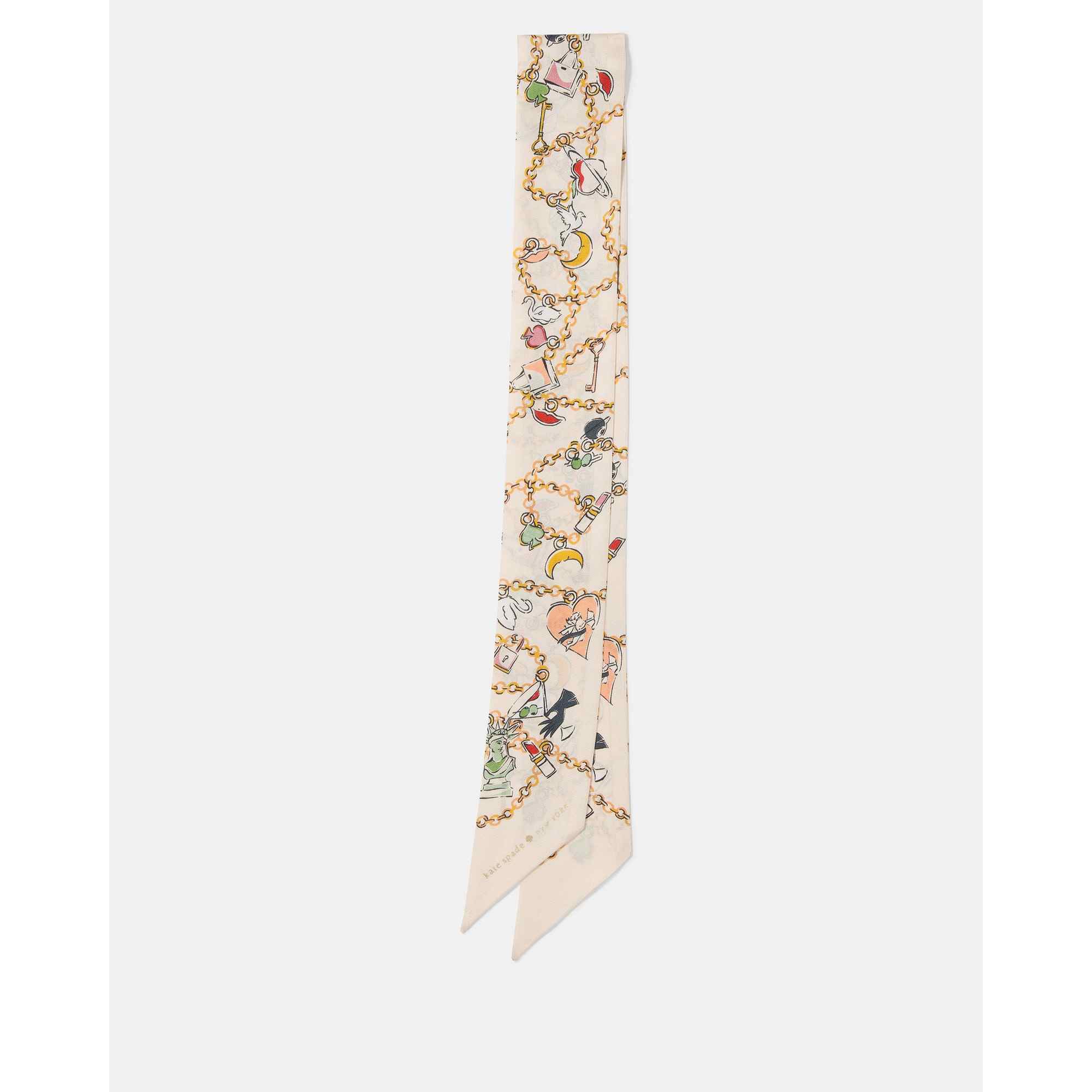 New York Dream Charms Silk Skinny Scarf