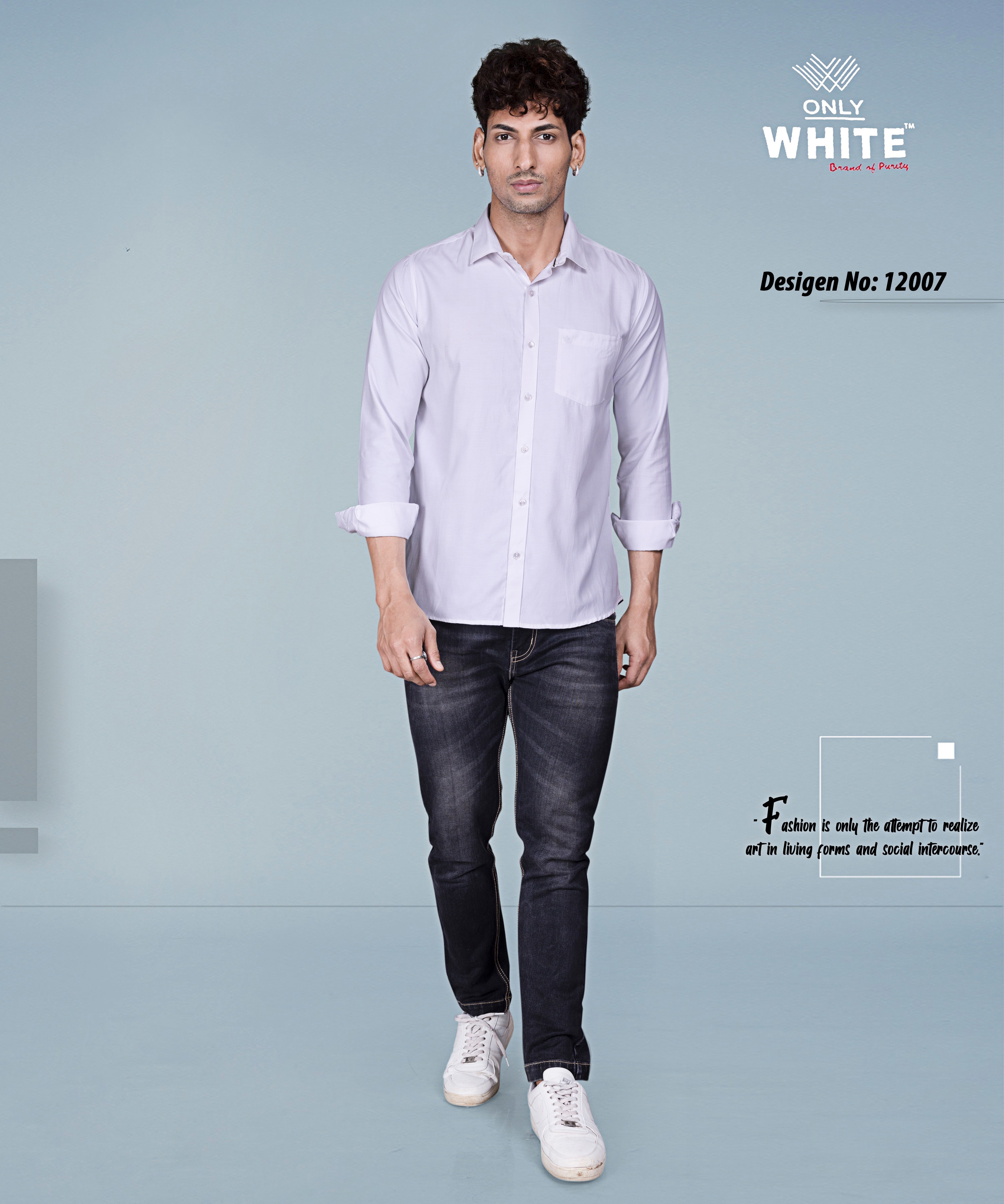 Only White Men White Plain Formal Shirts Beautiful Desigen