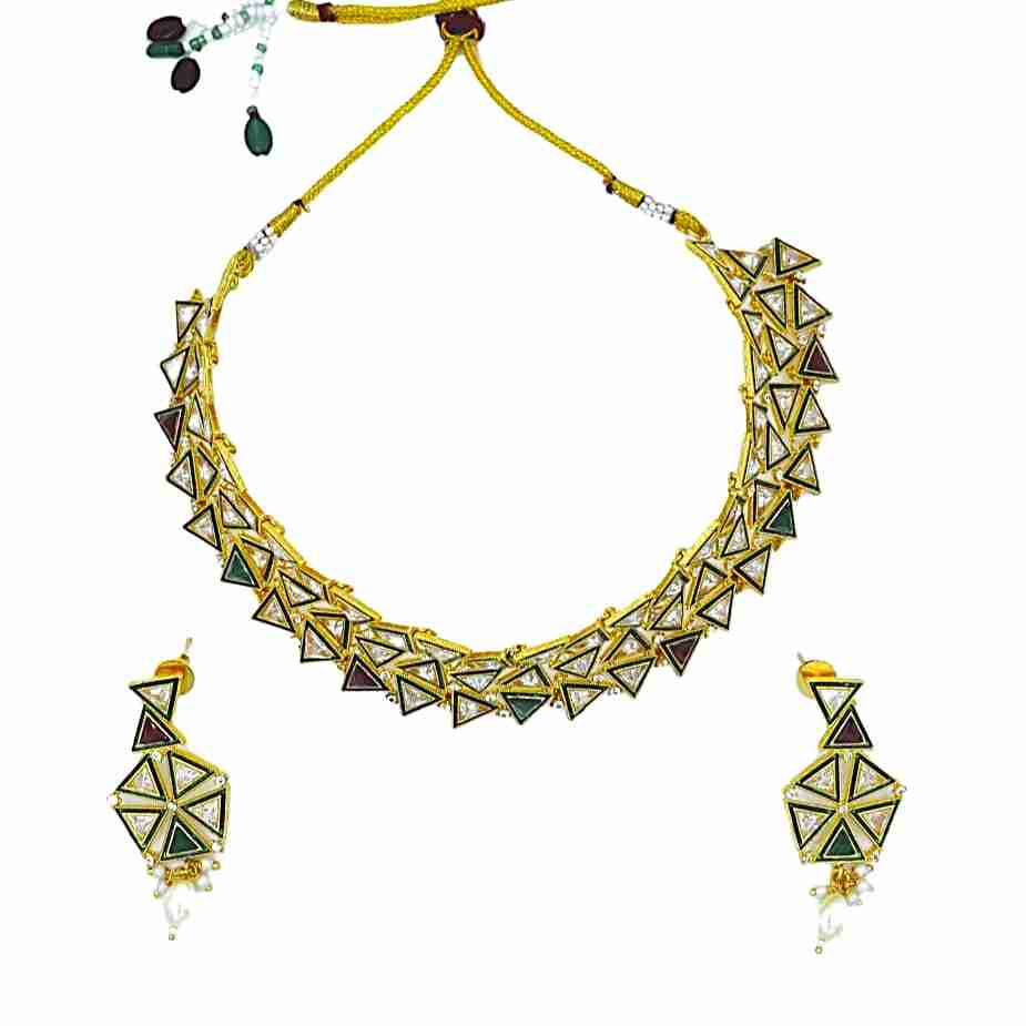 The Nila Gold Plated Designer Choker Set