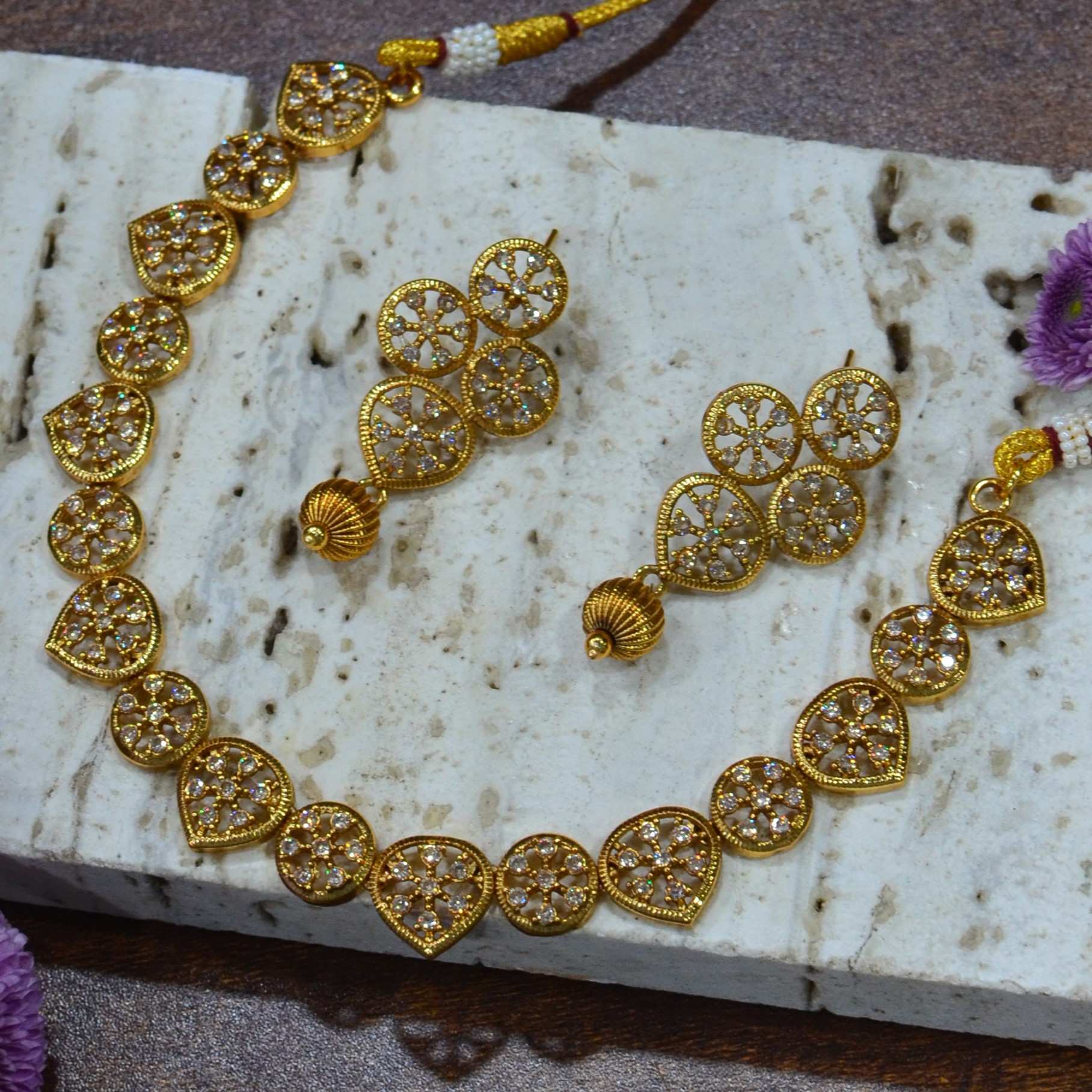 The Nila Gold Plated Statement Necklace Set