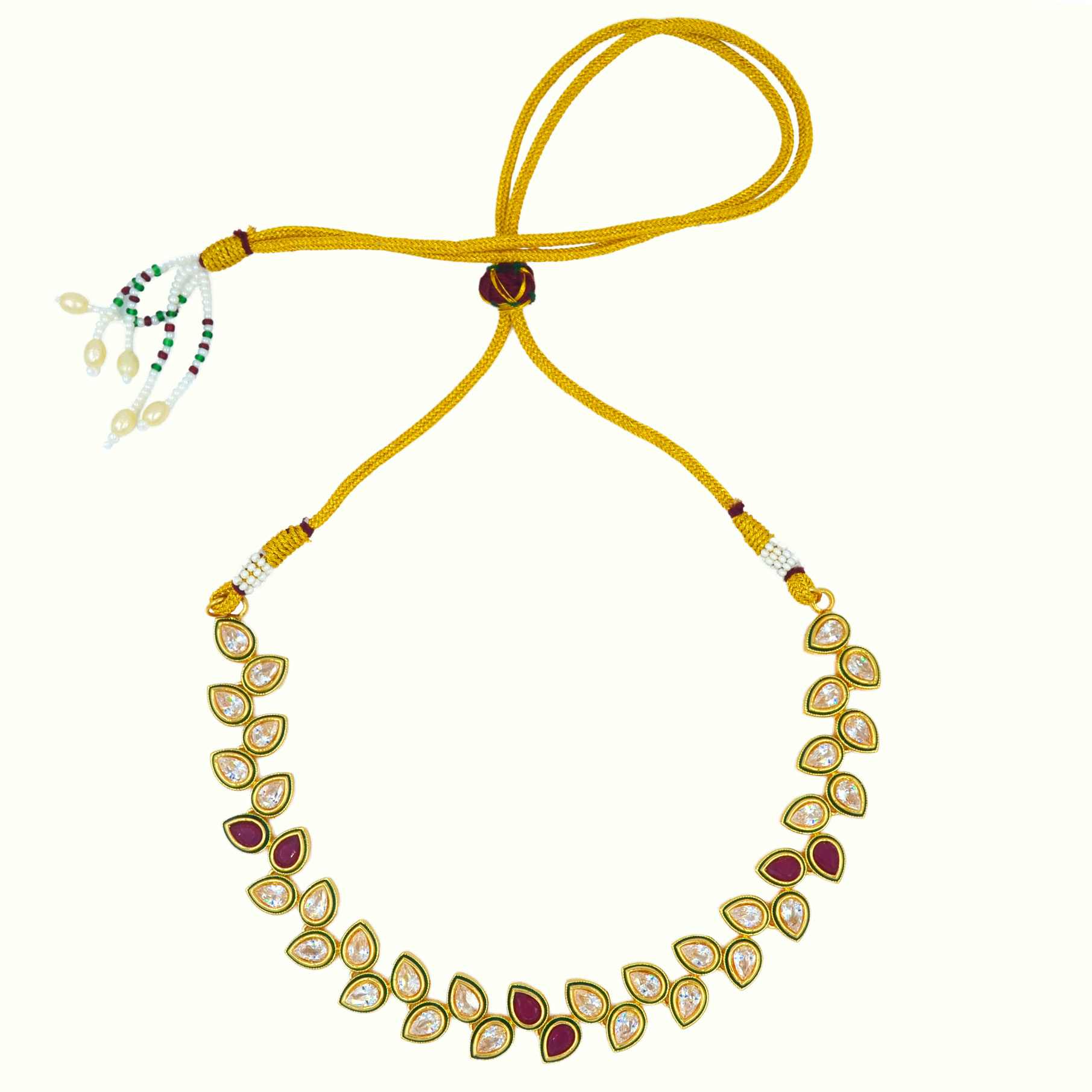 The Nila Gold Plated Kundan Necklace with Dangler Earrings