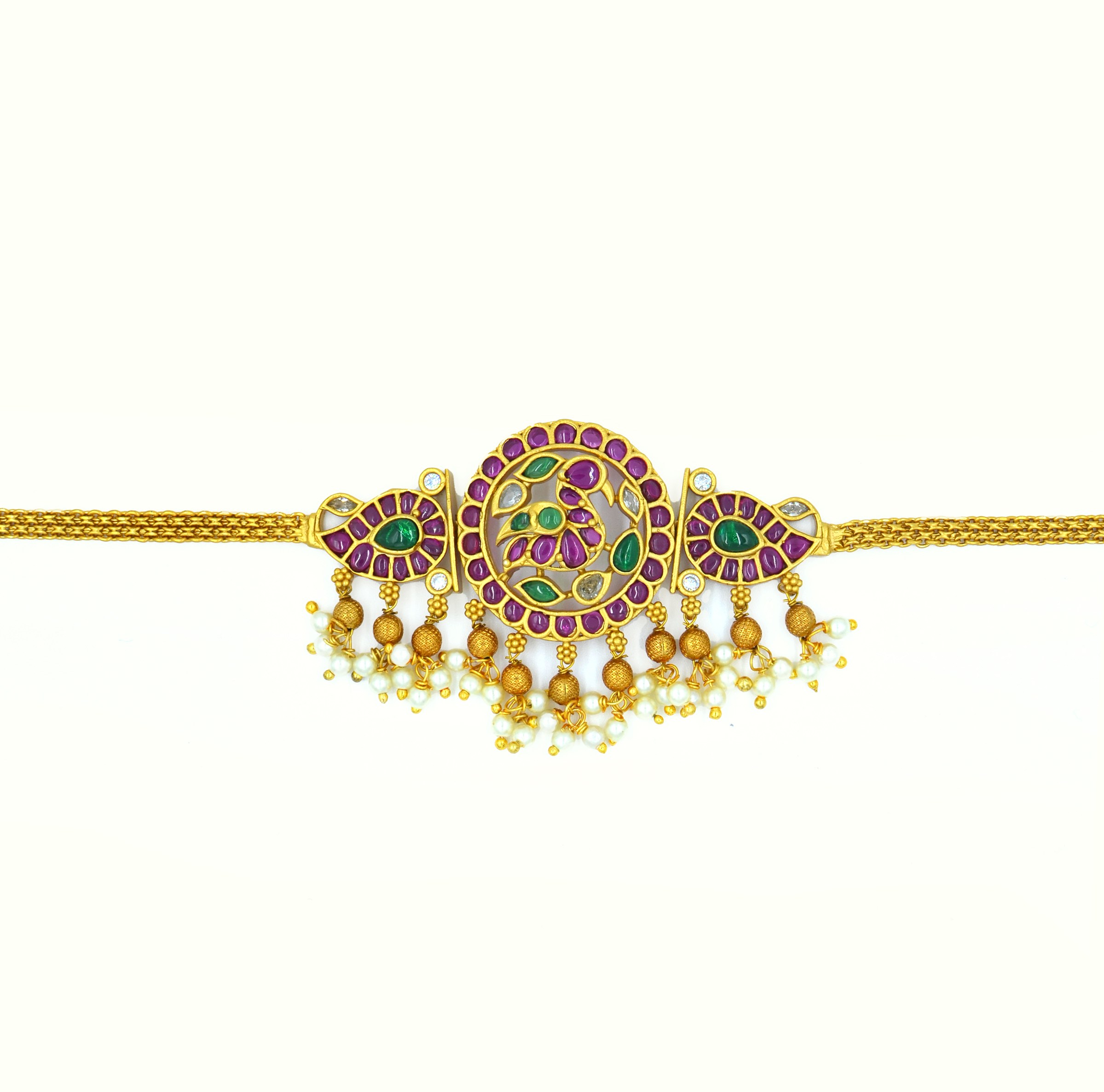 The Nila Gold Plated Traditional Kundan Chocker with Earrings