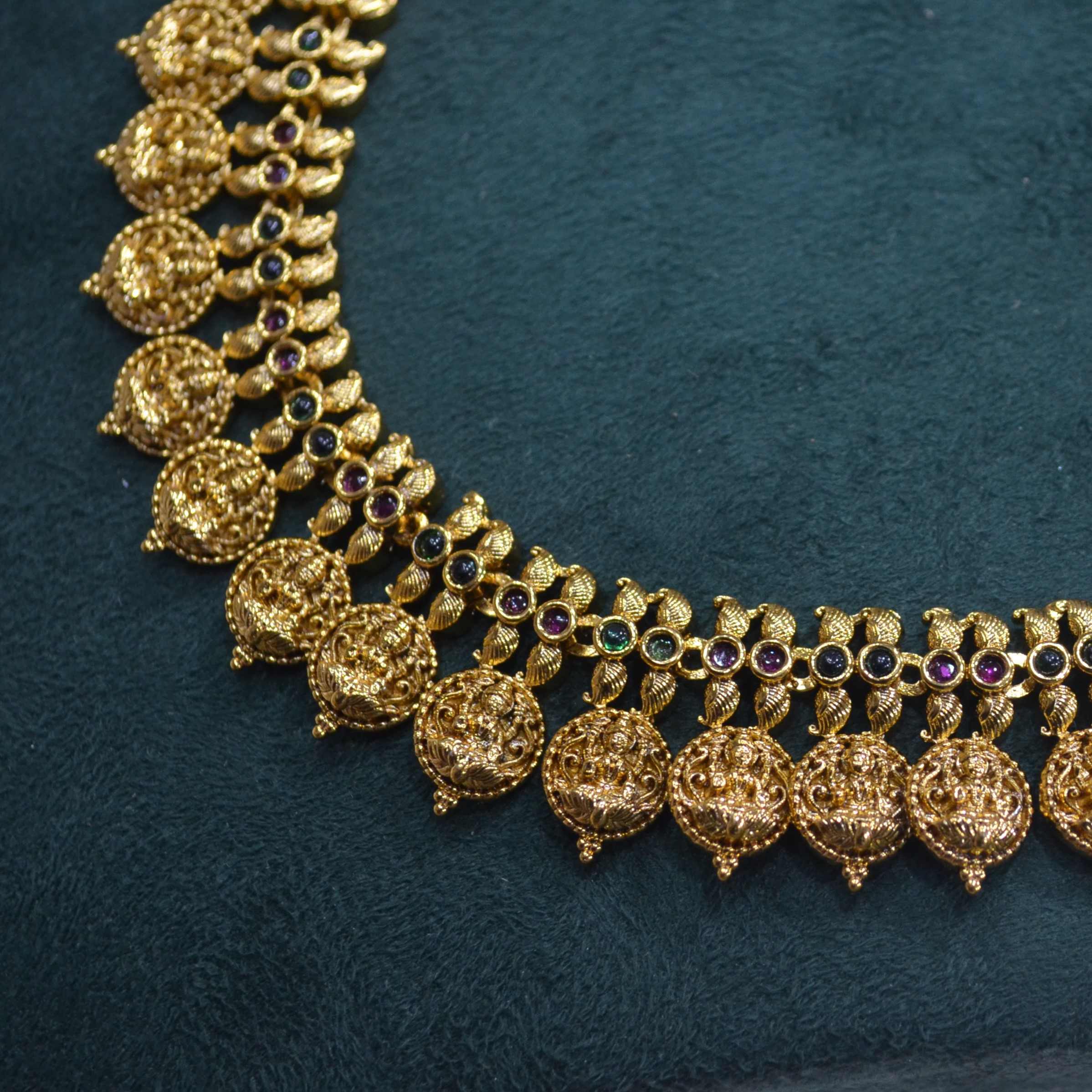 The Nila Gold Plated Small Coin Necklace with Floral Top Earrings