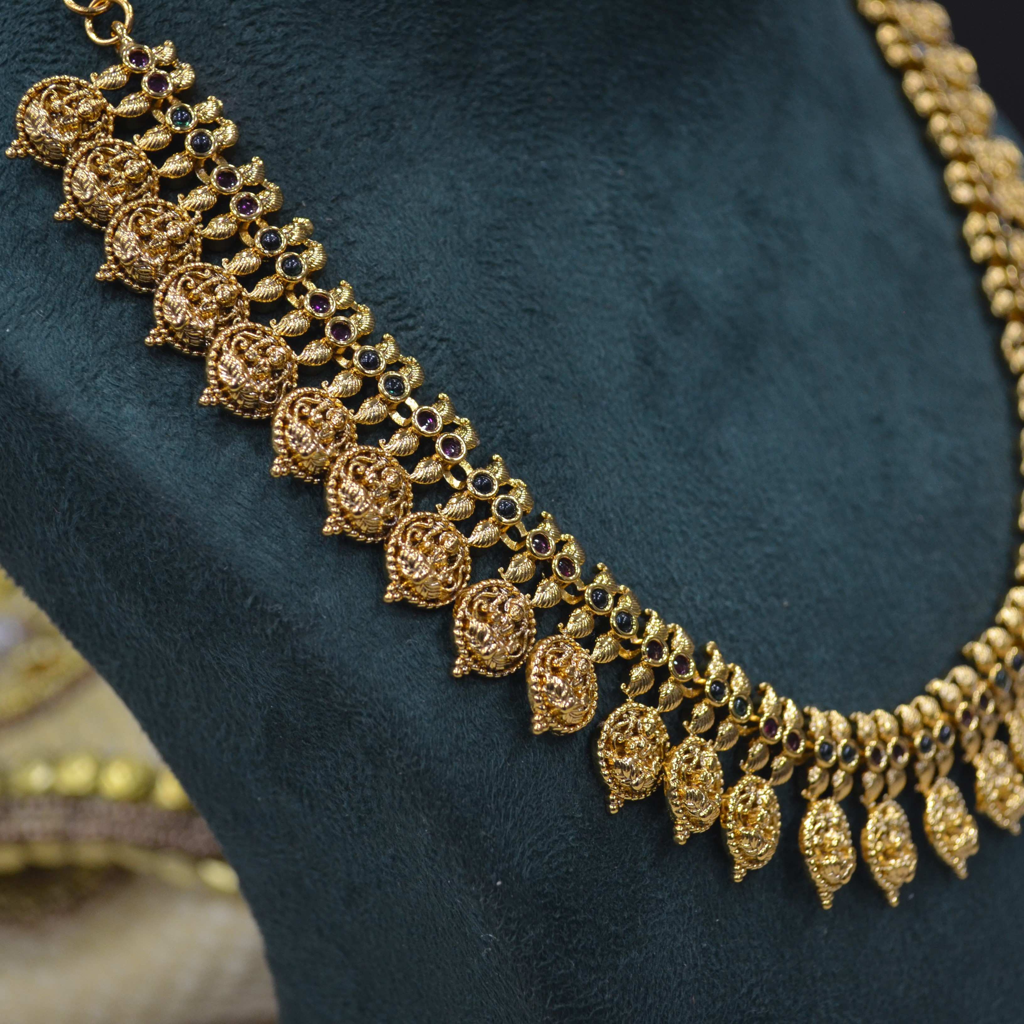 The Nila Gold Plated Small Coin Necklace with Floral Top Earrings