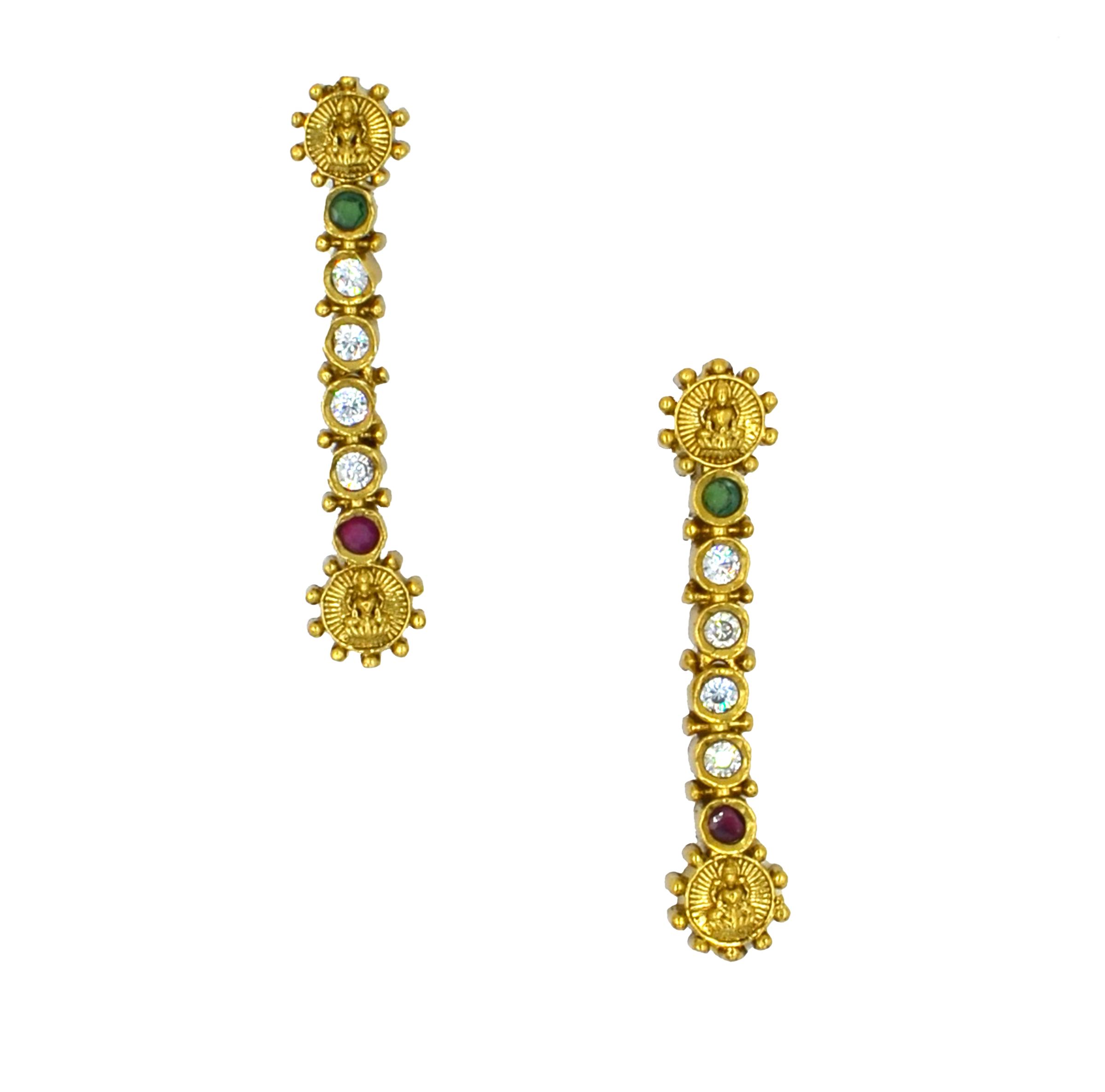 The Nila Gold Plated Traditional Coin Choker with Earrings